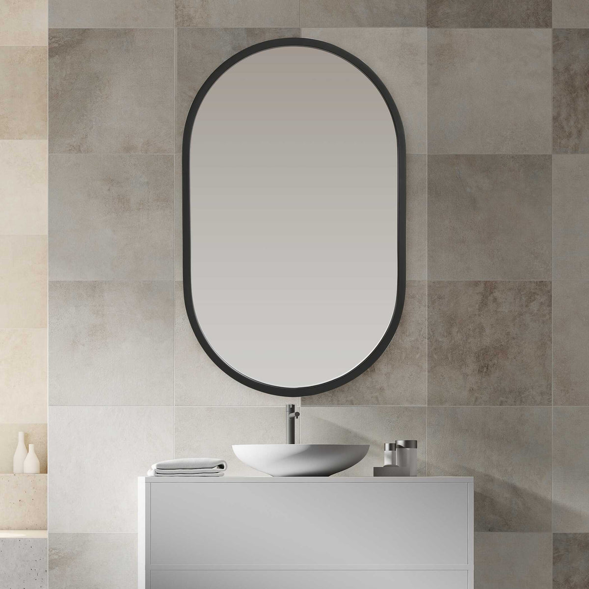 Marchetti Matte Black Wall Mirror