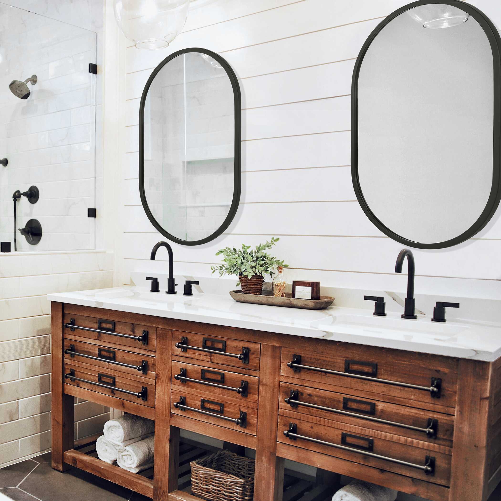Marchetti Matte Black Wall Mirror