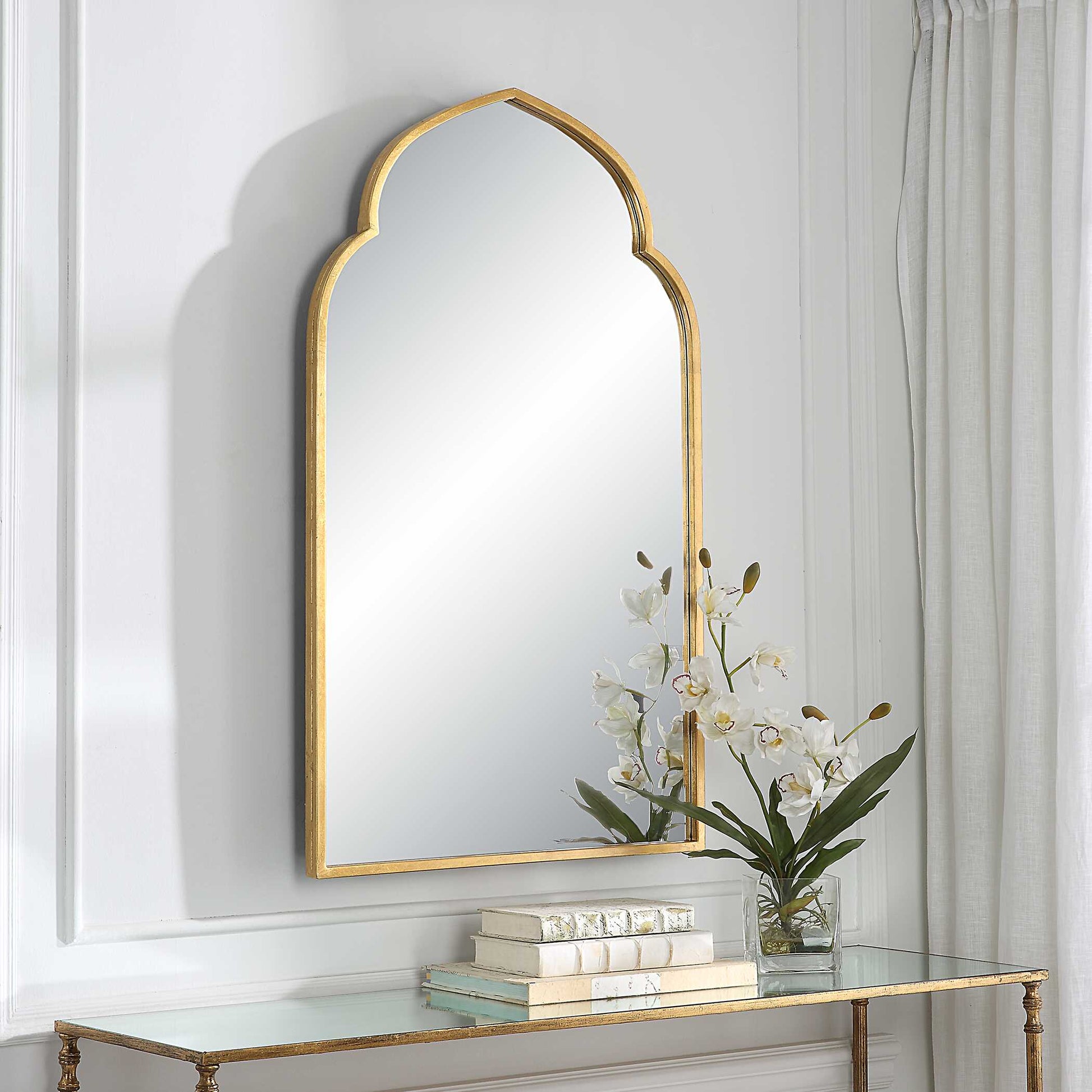 Oriel Gold Iron Wall Mirror