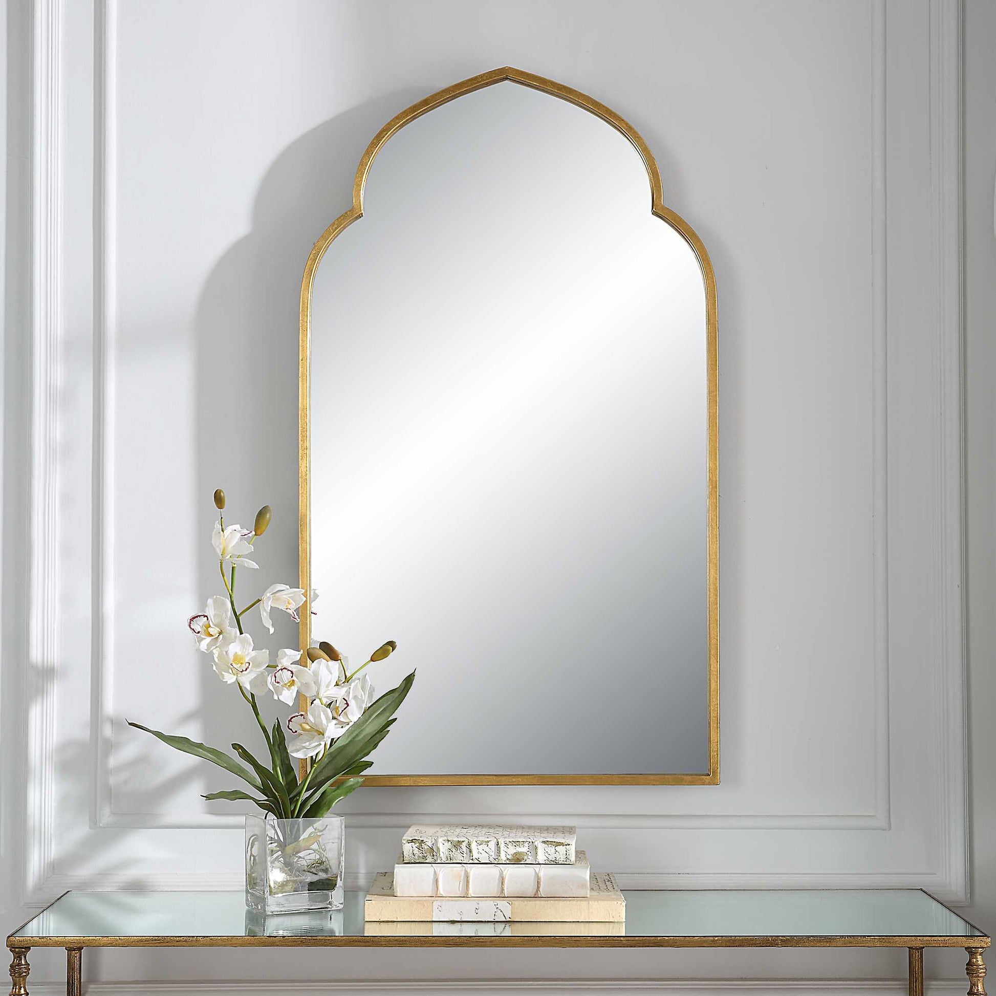 Oriel Gold Iron Wall Mirror