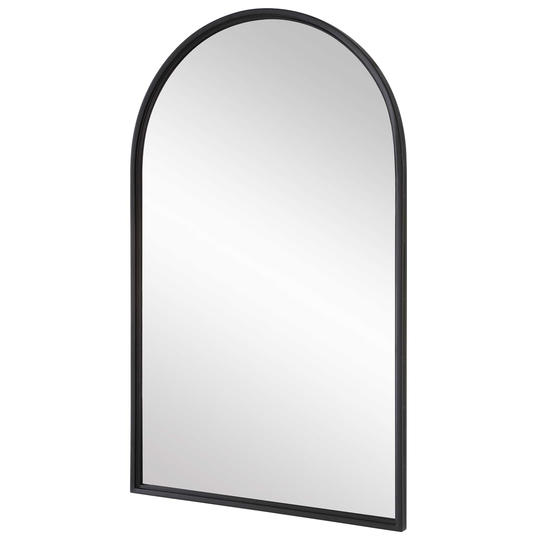 Palmera Arched Matte Black Wall Mirror
