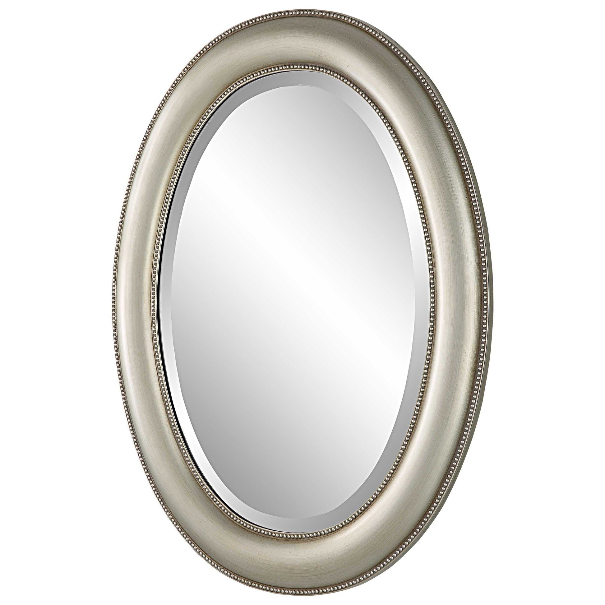 Milburn Beaded Metallic Silver Wall Mirror