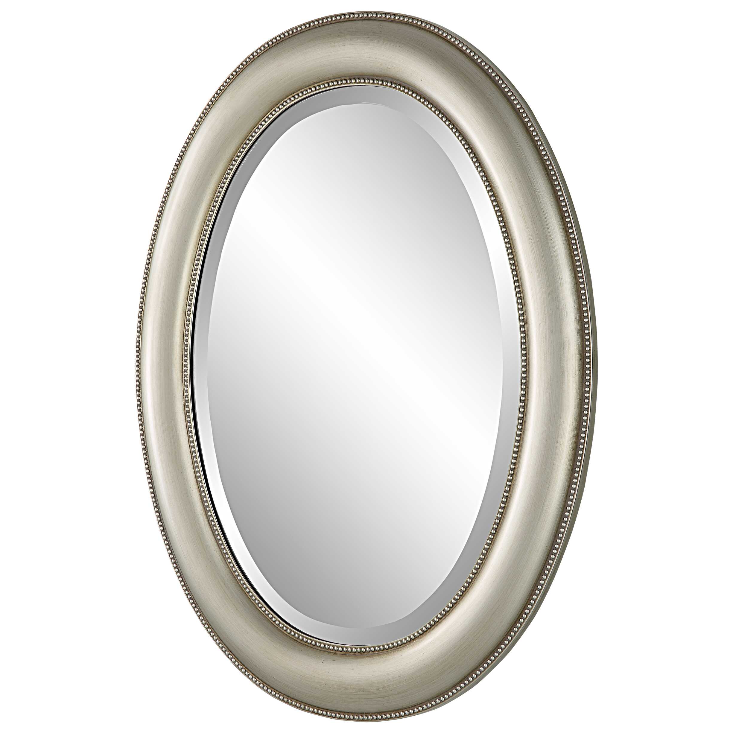 Milburn Beaded Metallic Silver Wall Mirror