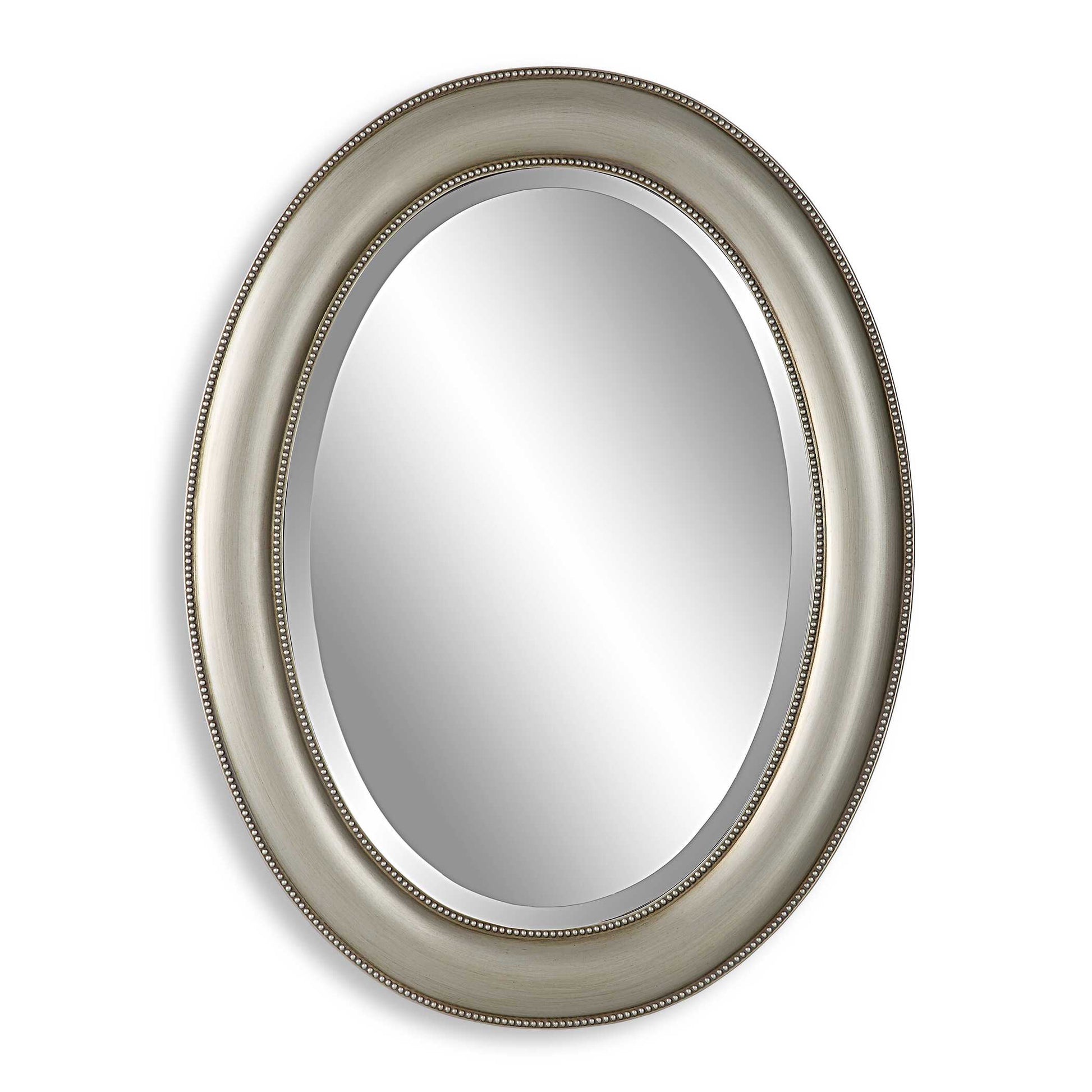 Milburn Beaded Metallic Silver Wall Mirror