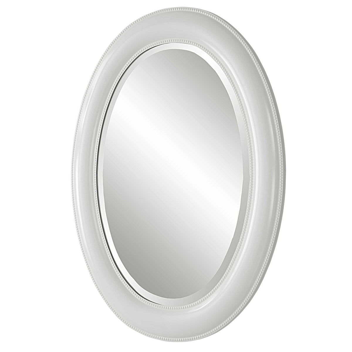 Norwood Beaded White Wall Mirror