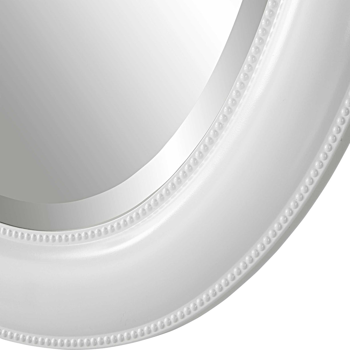 Norwood Beaded White Wall Mirror