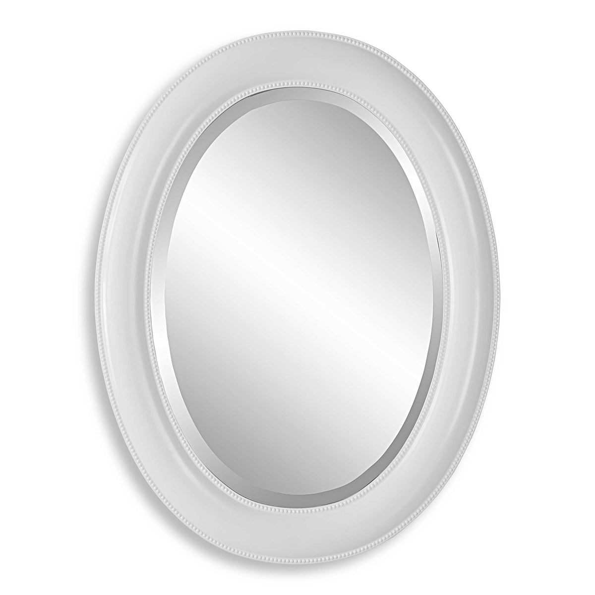Norwood Beaded White Wall Mirror
