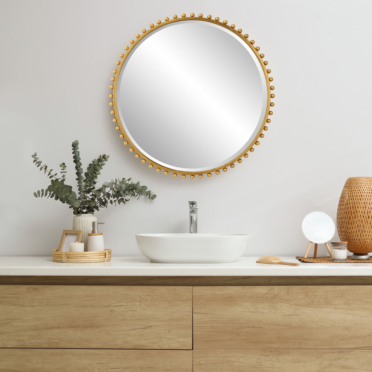 Uttermost Taza Gold Round Mirror