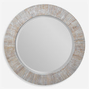 Uttermost Repose Whitewash Round Mirror