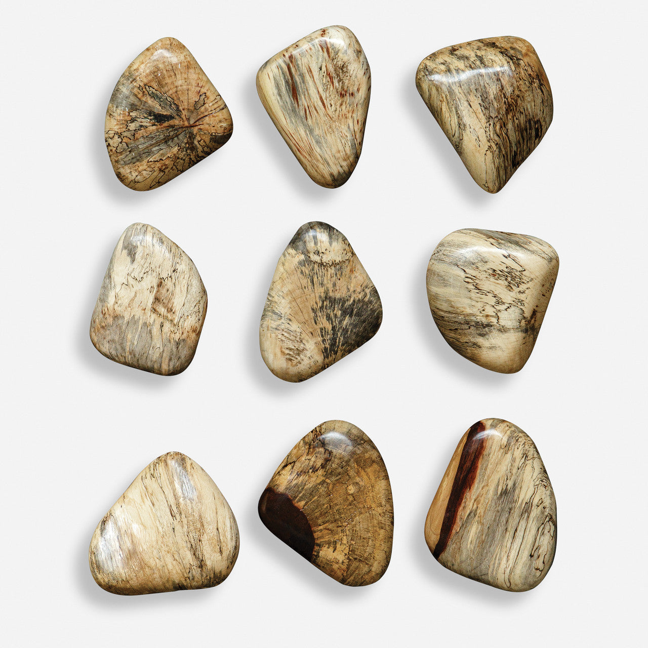Uttermost Pebbles Blonde Wood Wall Décor, S/9