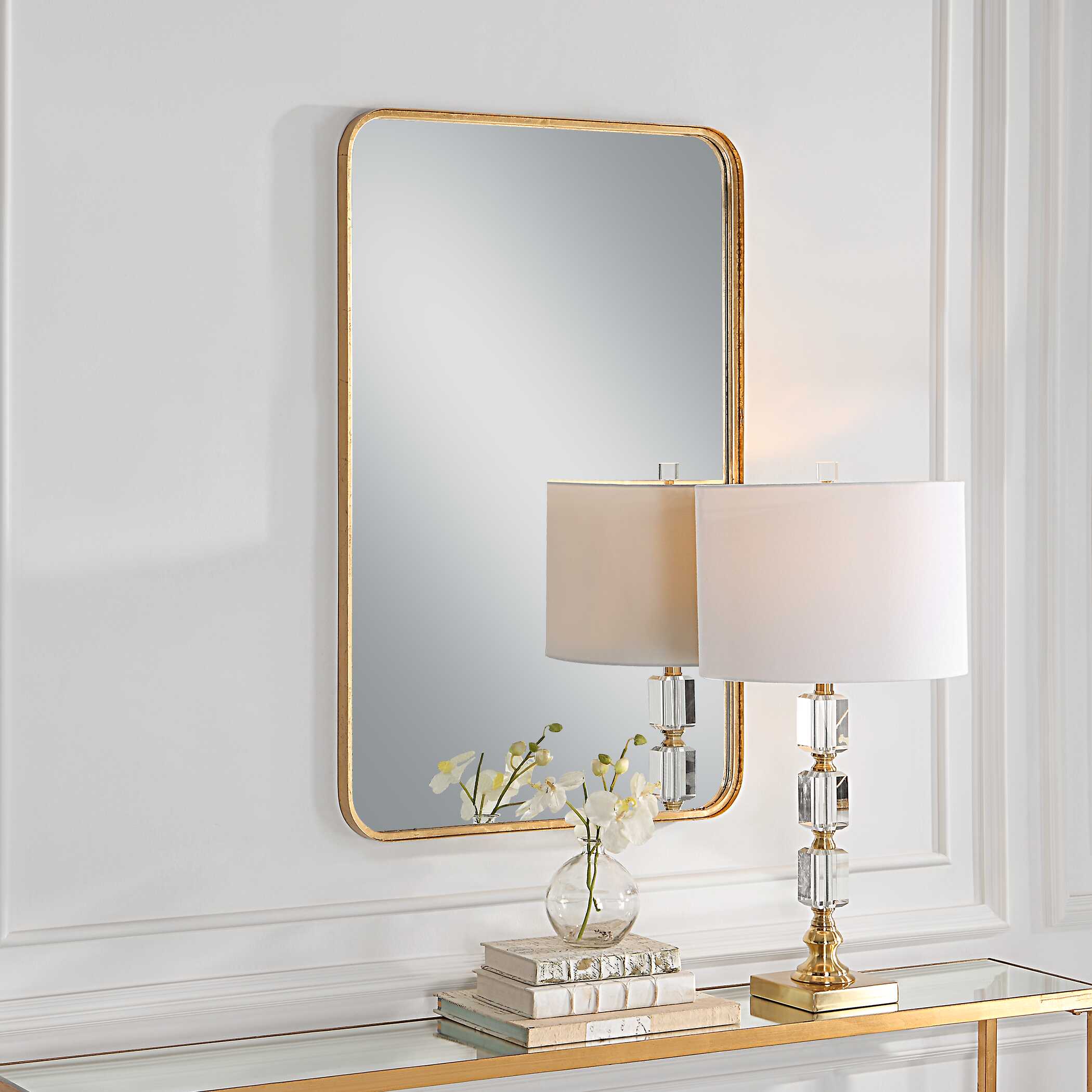 Renwick Round Gold Iron Wall Mirror