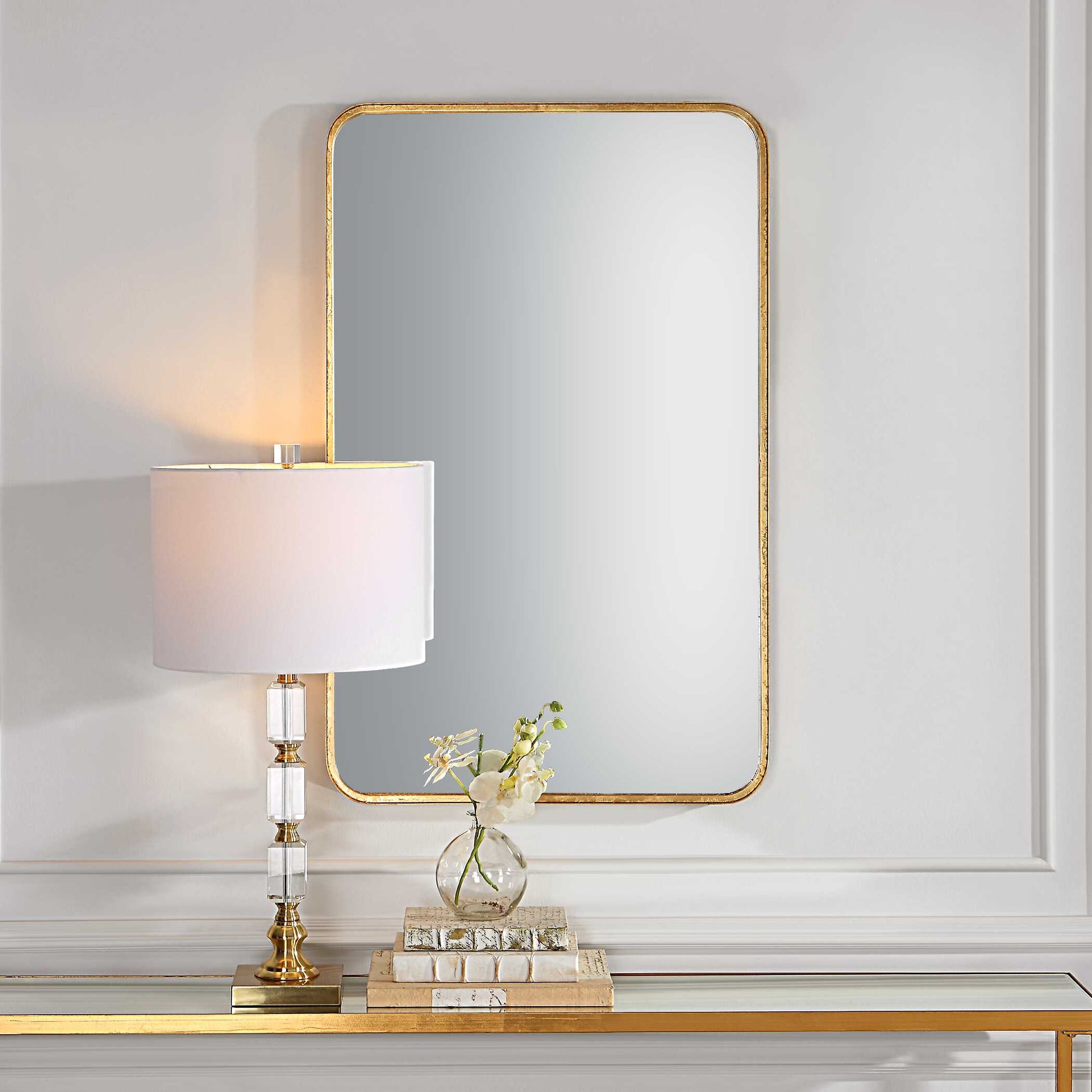 Renwick Round Gold Iron Wall Mirror