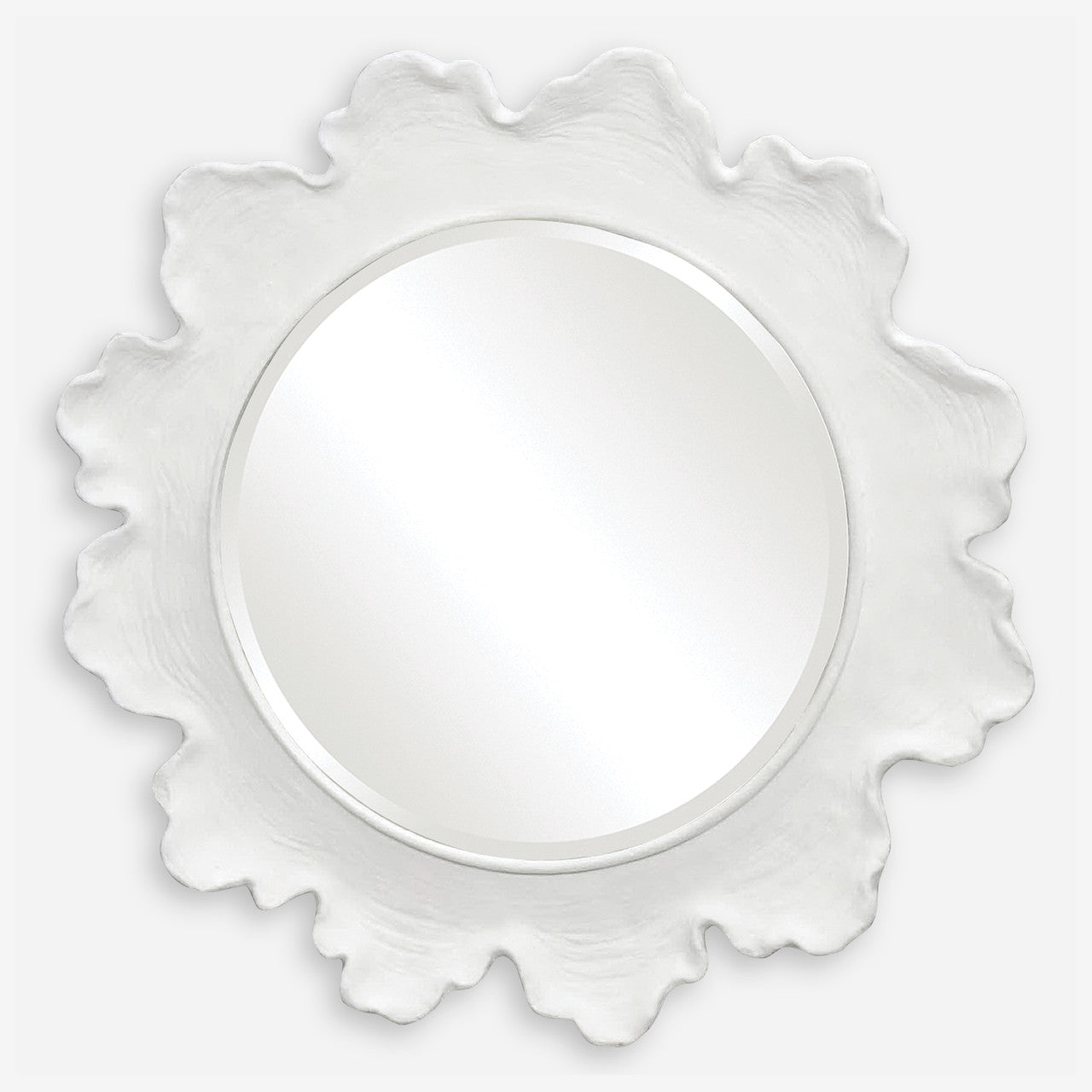 Uttermost Sea Coral White Round Mirror