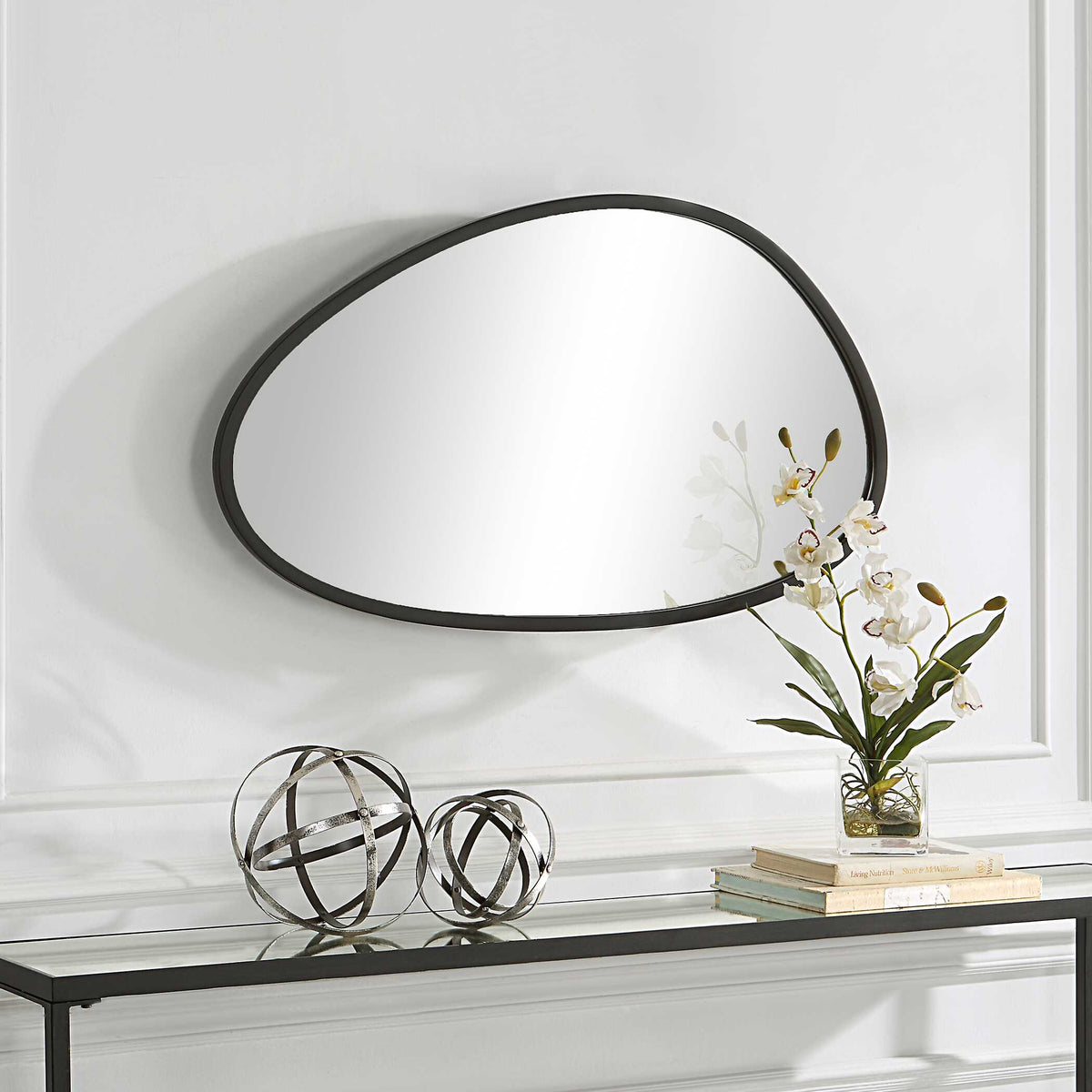 Sirocco Matte Black Wall Mirror