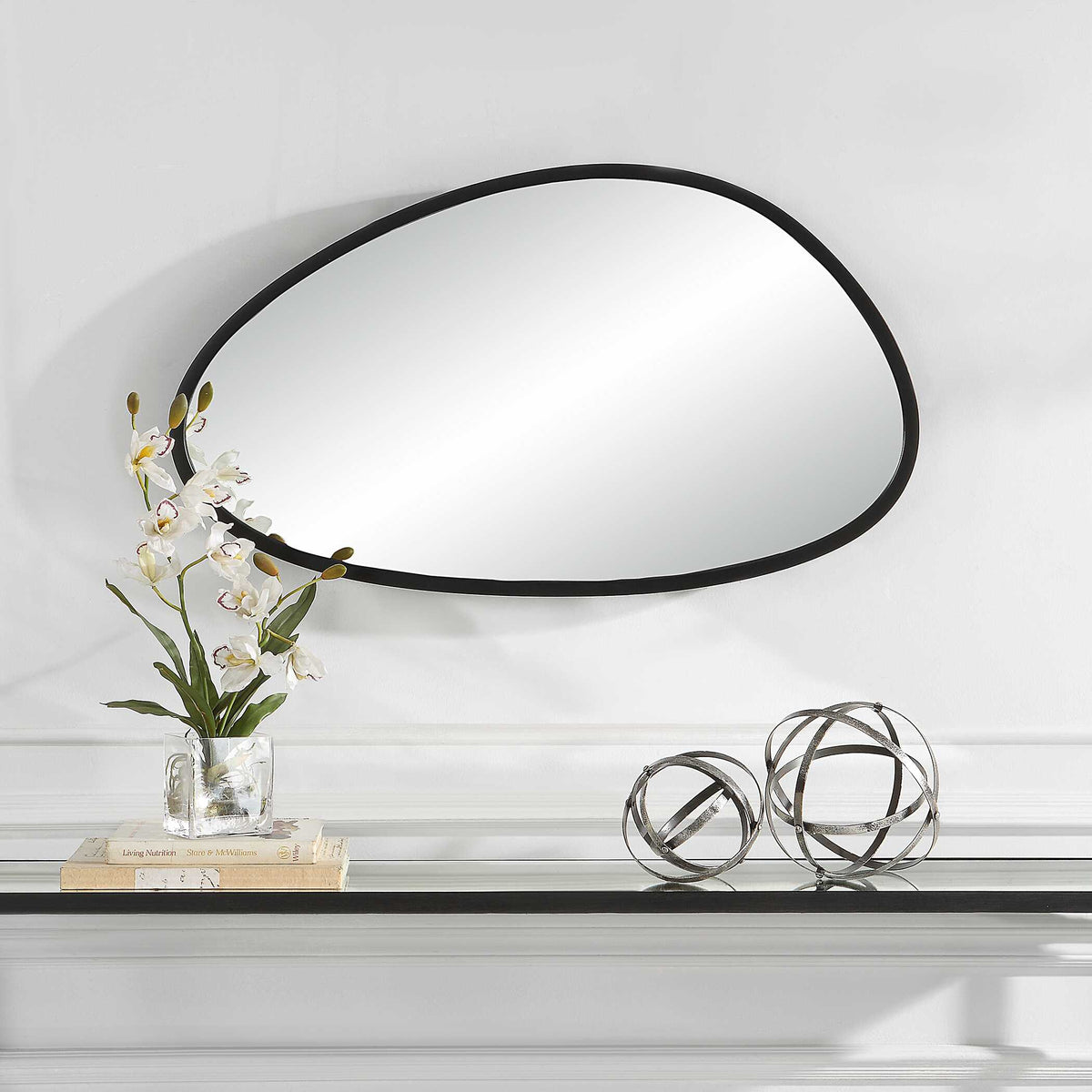 Sirocco Matte Black Wall Mirror