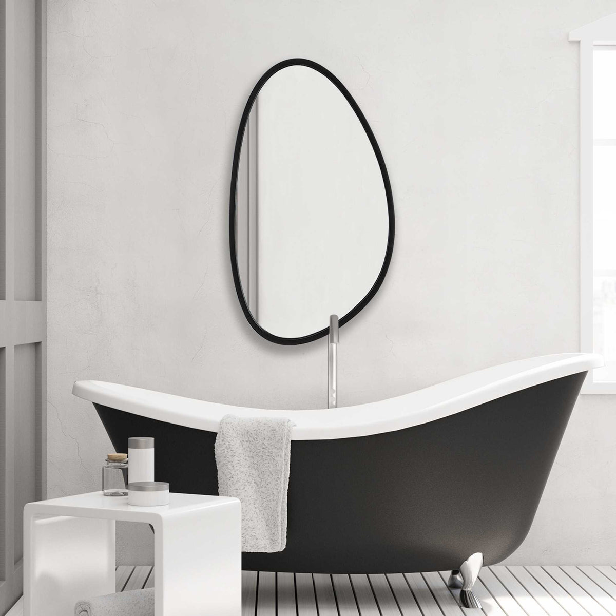 Sirocco Matte Black Wall Mirror