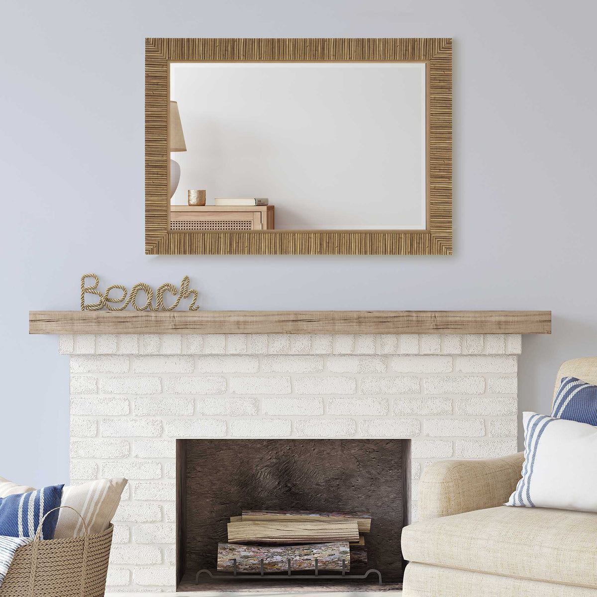 Stellan Round Natural Rattan Wall Mirror
