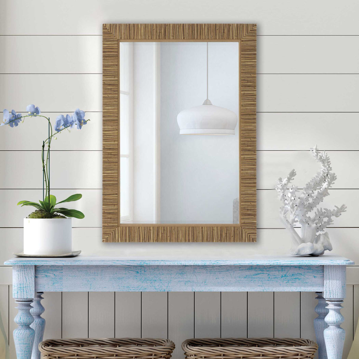 Stellan Round Natural Rattan Wall Mirror