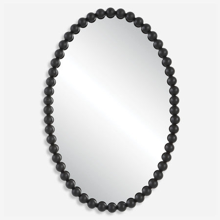 Serna Black Oval Mirror