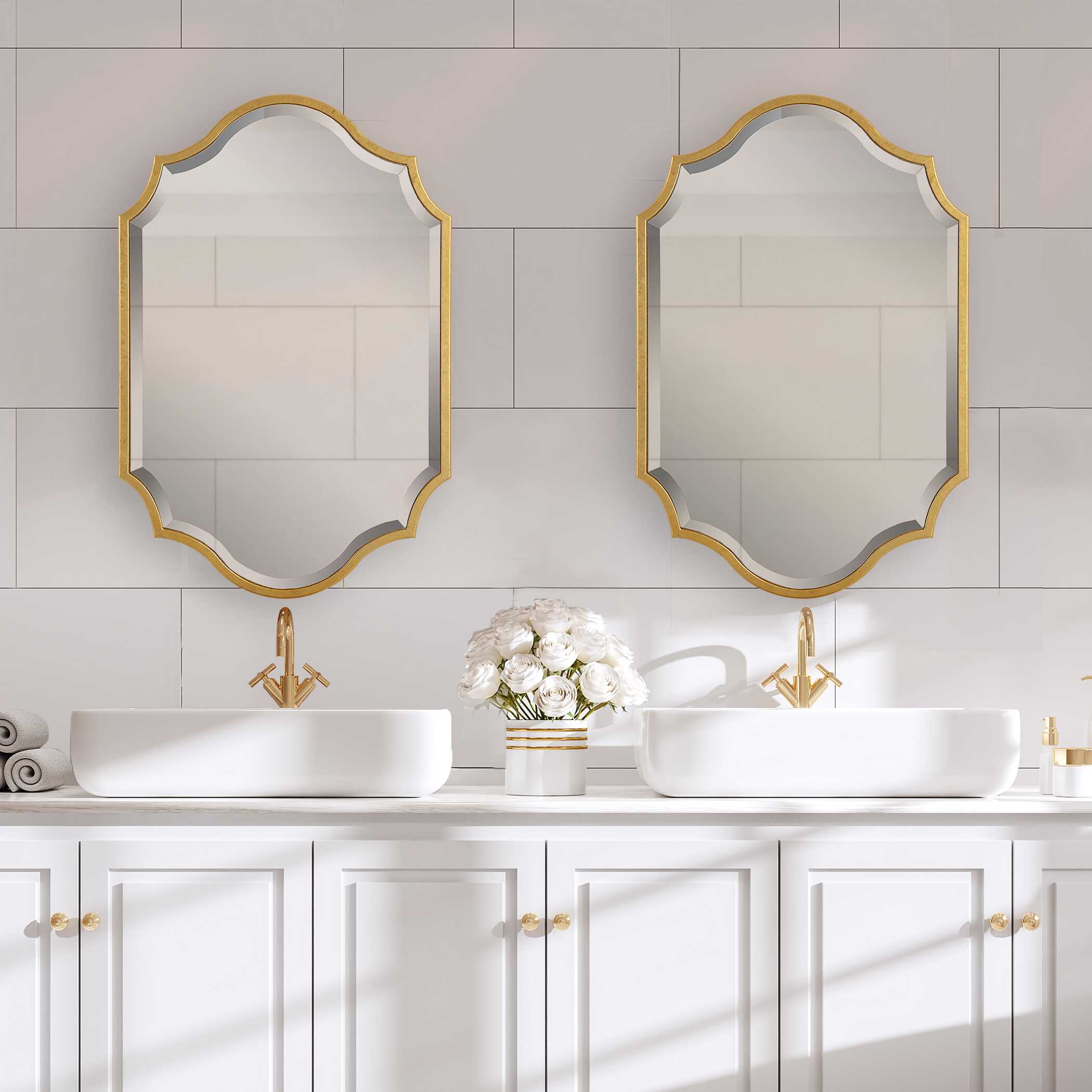 Thessaly Arched Gold Wall Mirror