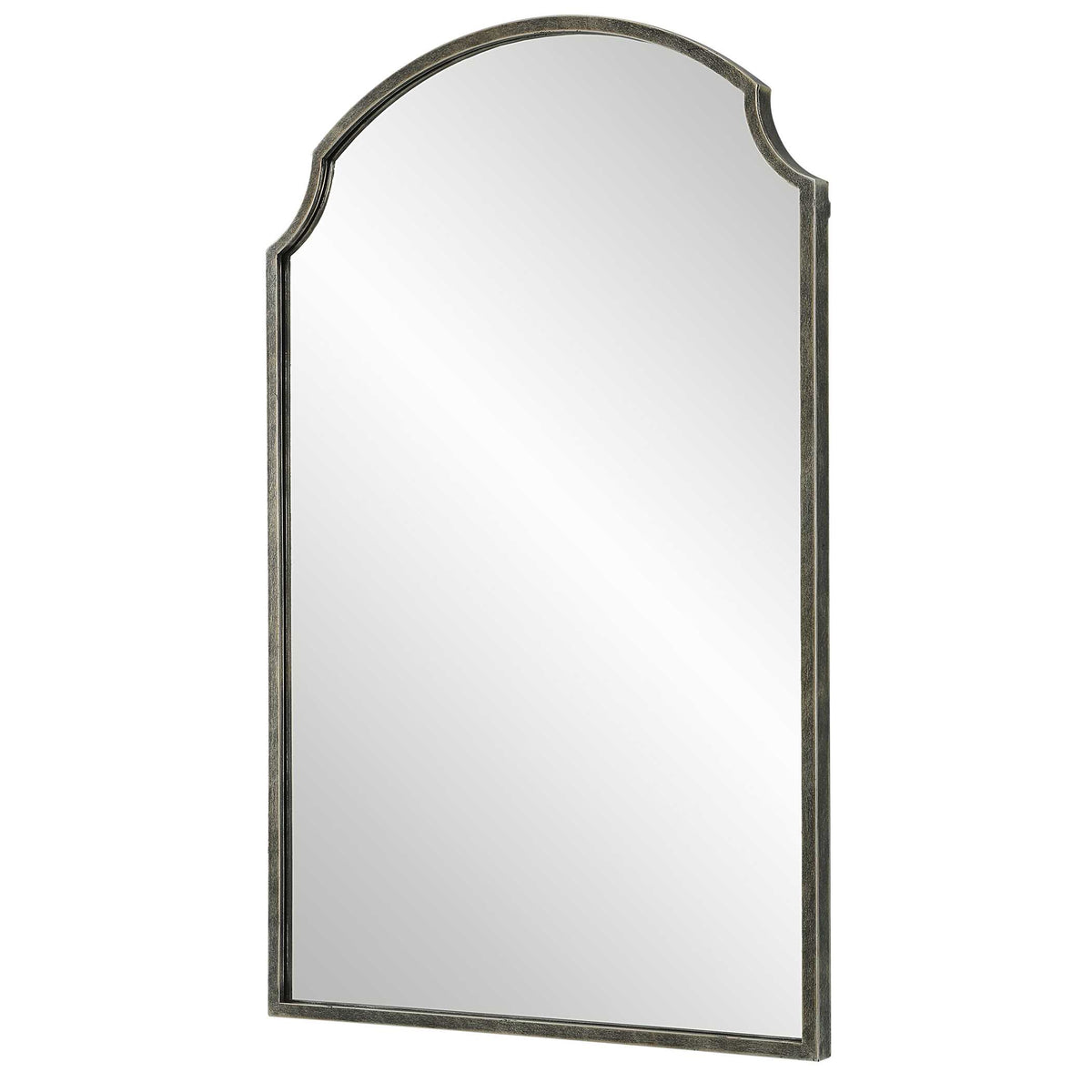 Uverna Arched Gold Iron Wall Mirror