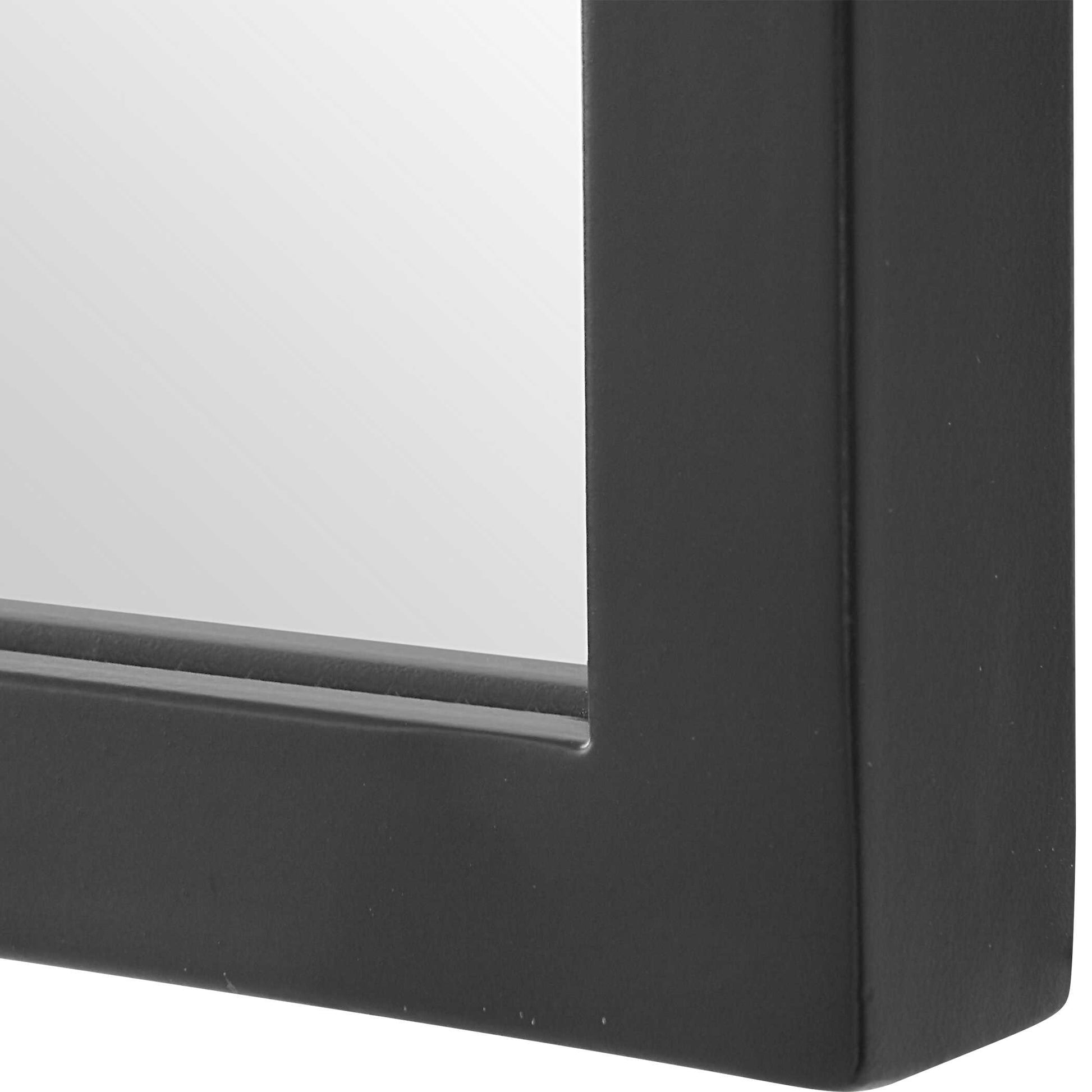 Valdenza Arched Satin Black Wall Mirror