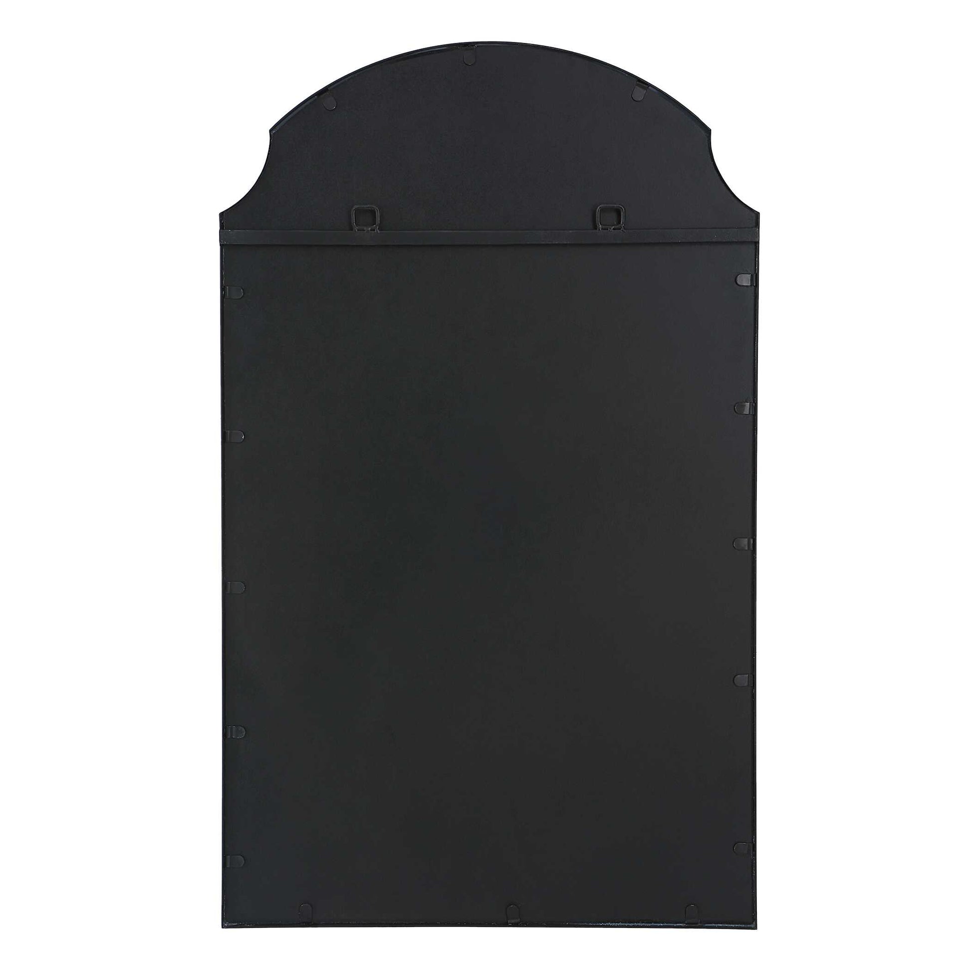 Valdenza Arched Satin Black Wall Mirror