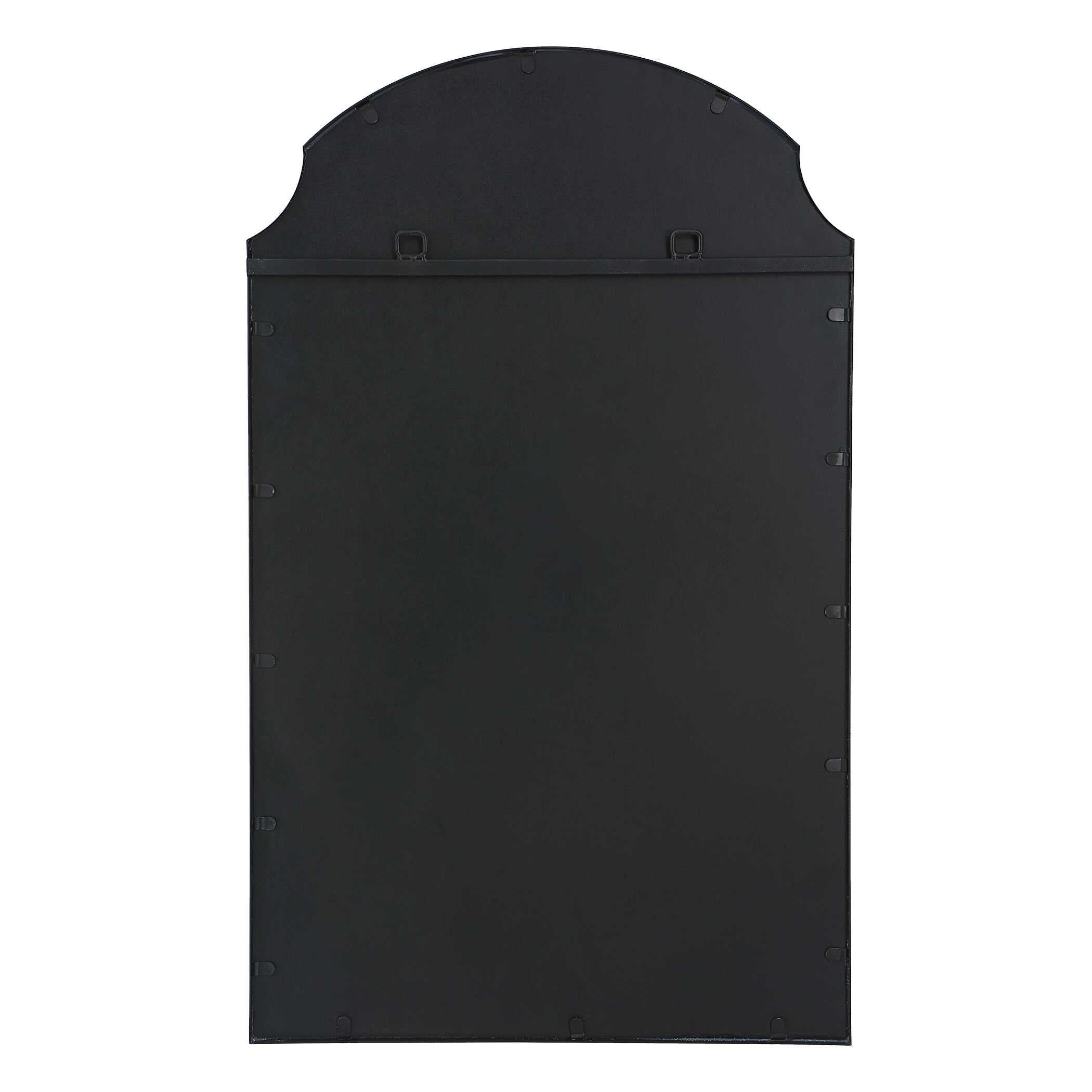 Valdenza Arched Satin Black Wall Mirror