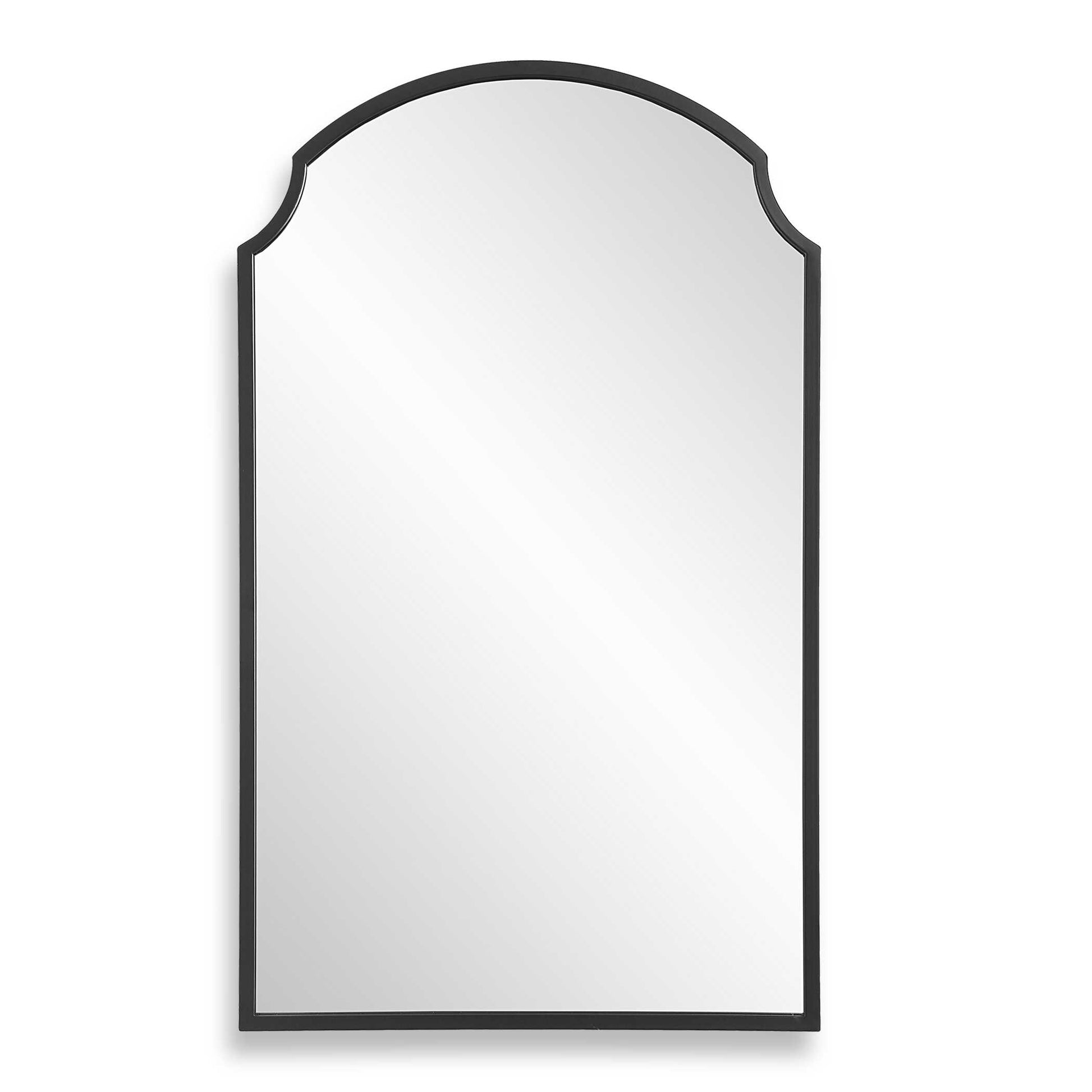 Valdenza Arched Satin Black Wall Mirror