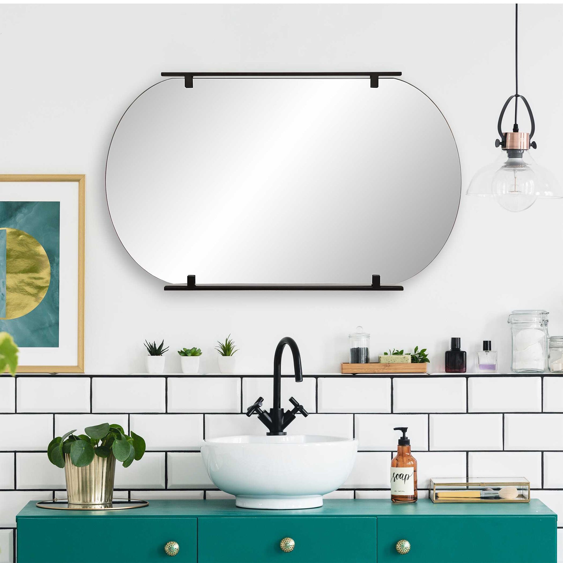 Wrenfield Satin Black Wall Mirror