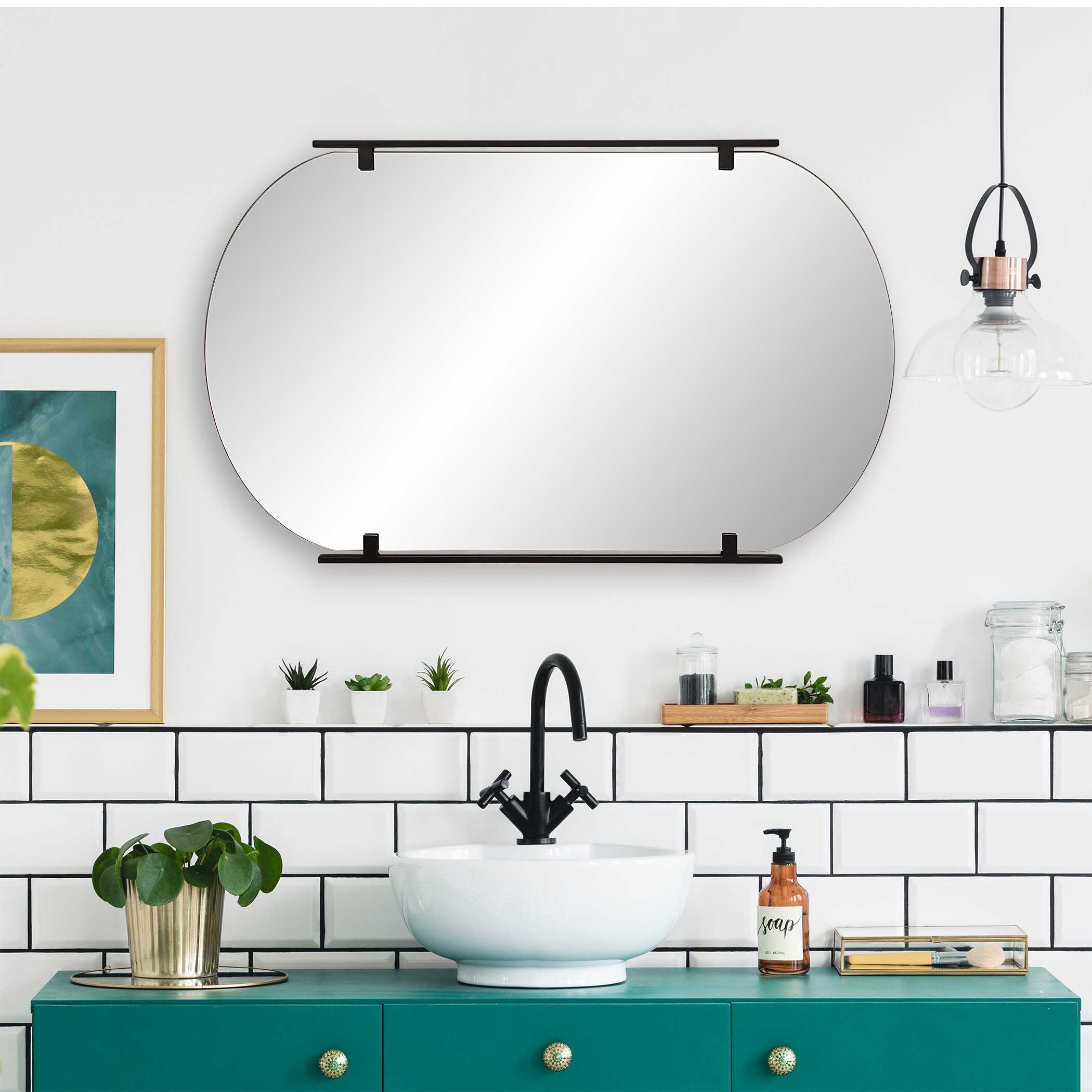 Wrenfield Satin Black Wall Mirror