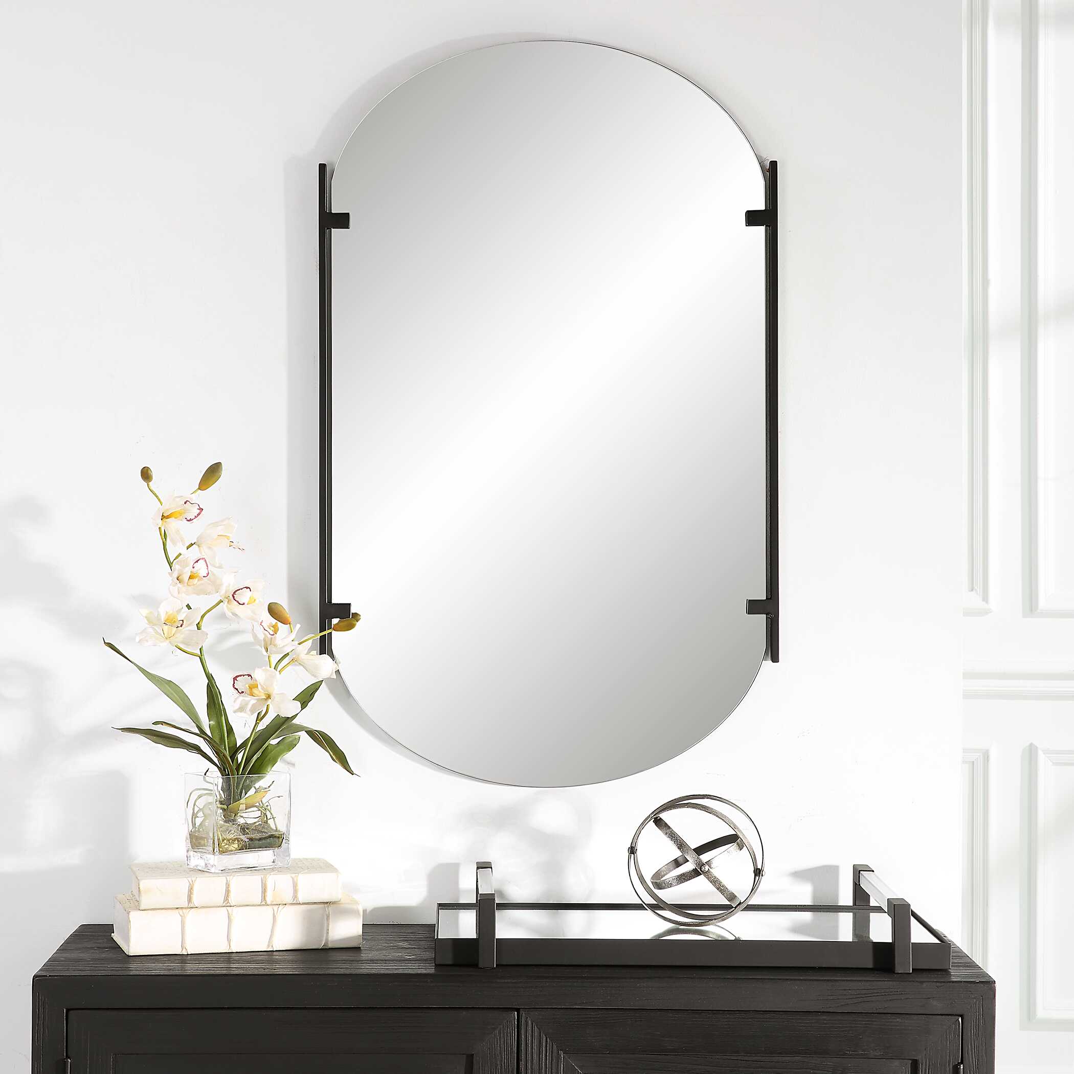 Wrenfield Satin Black Wall Mirror