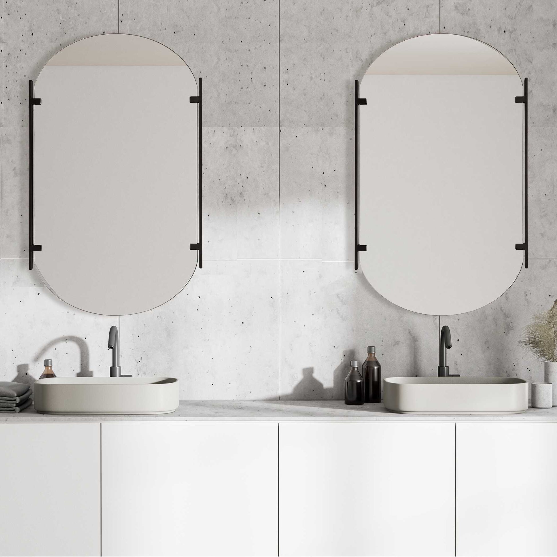 Wrenfield Satin Black Wall Mirror