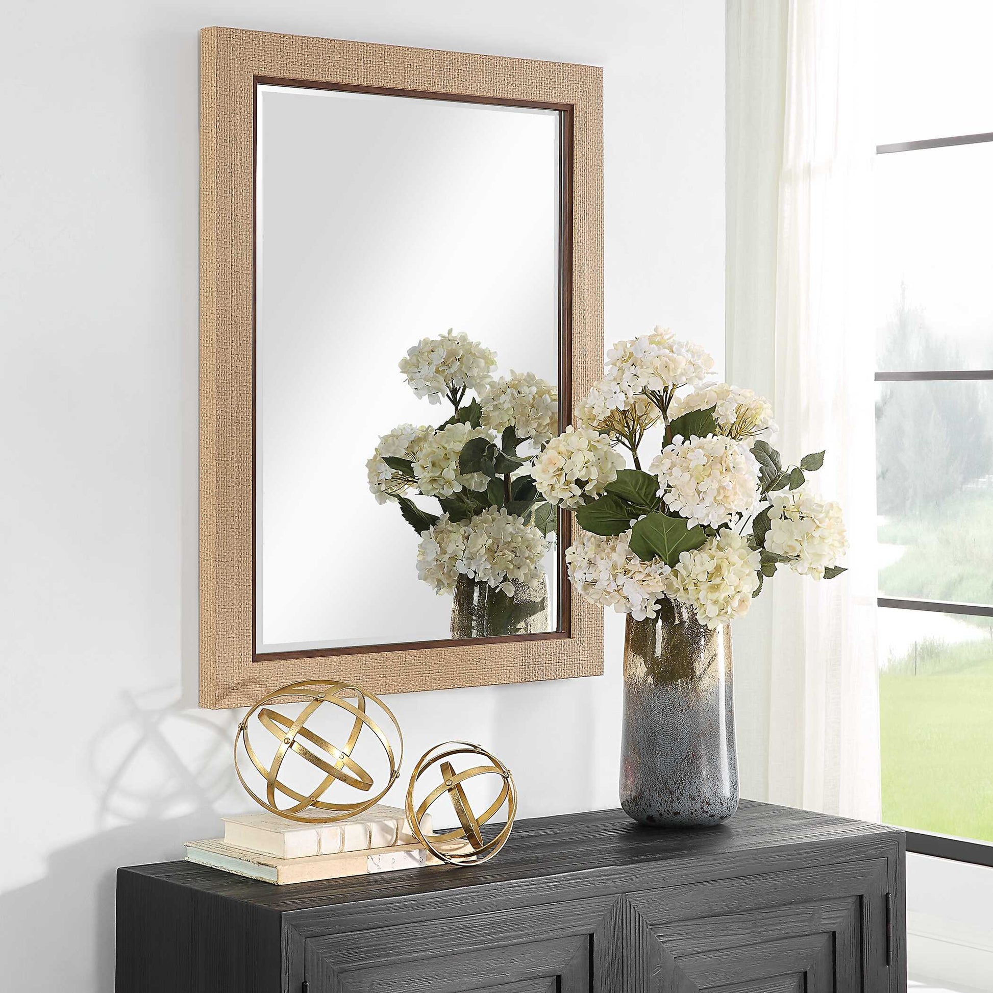 Amaury Round Natural Wall Mirror