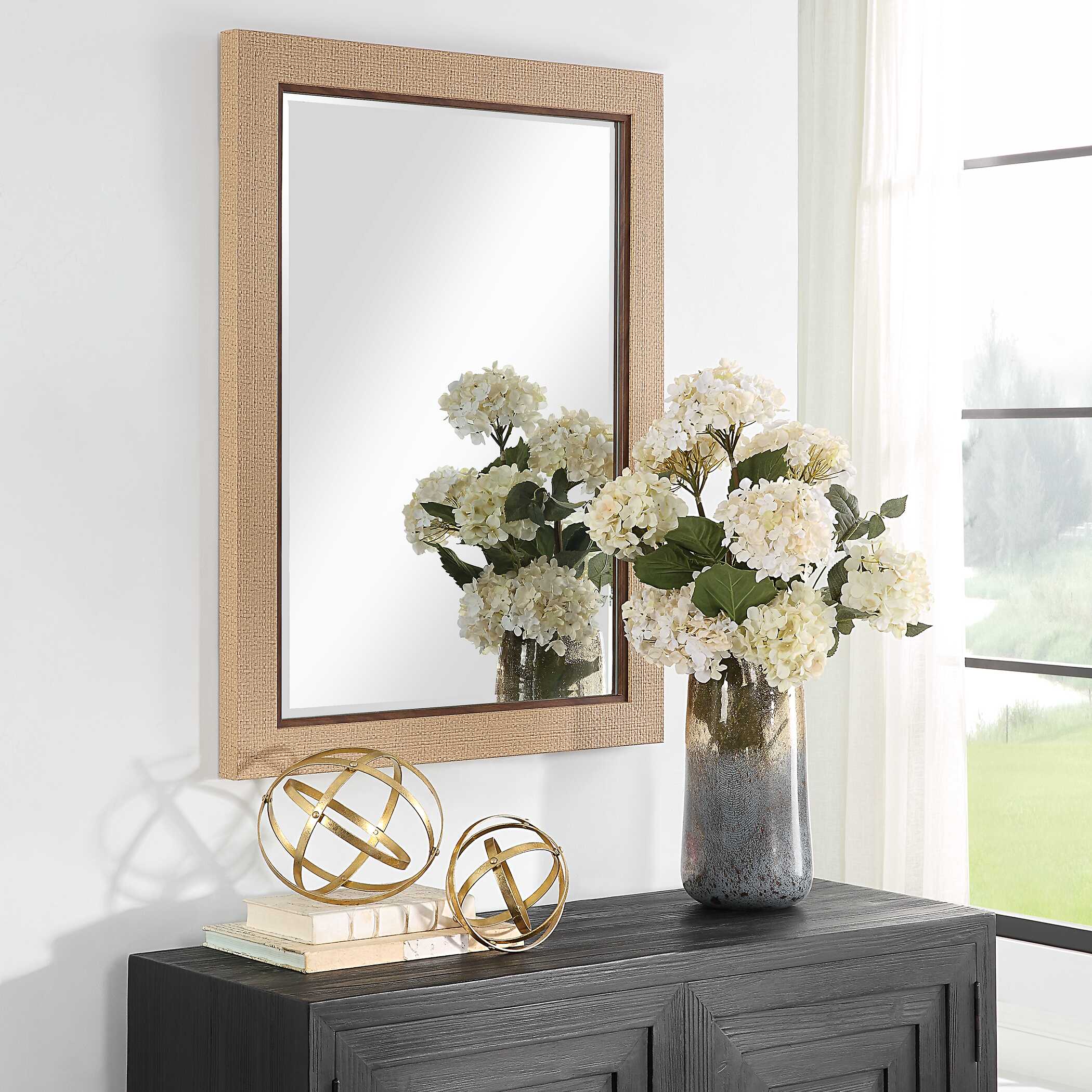 Amaury Round Natural Wall Mirror