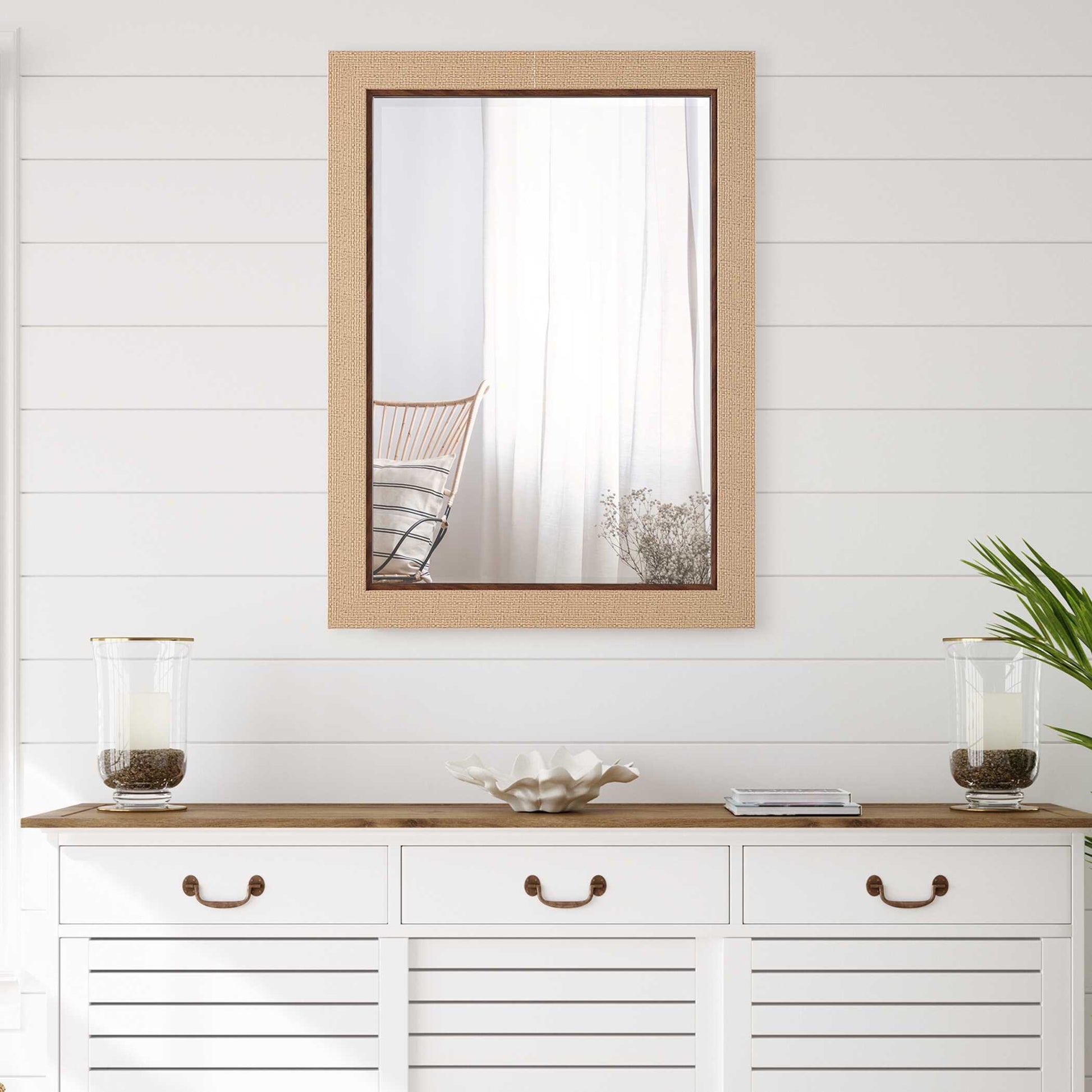 Amaury Round Natural Wall Mirror