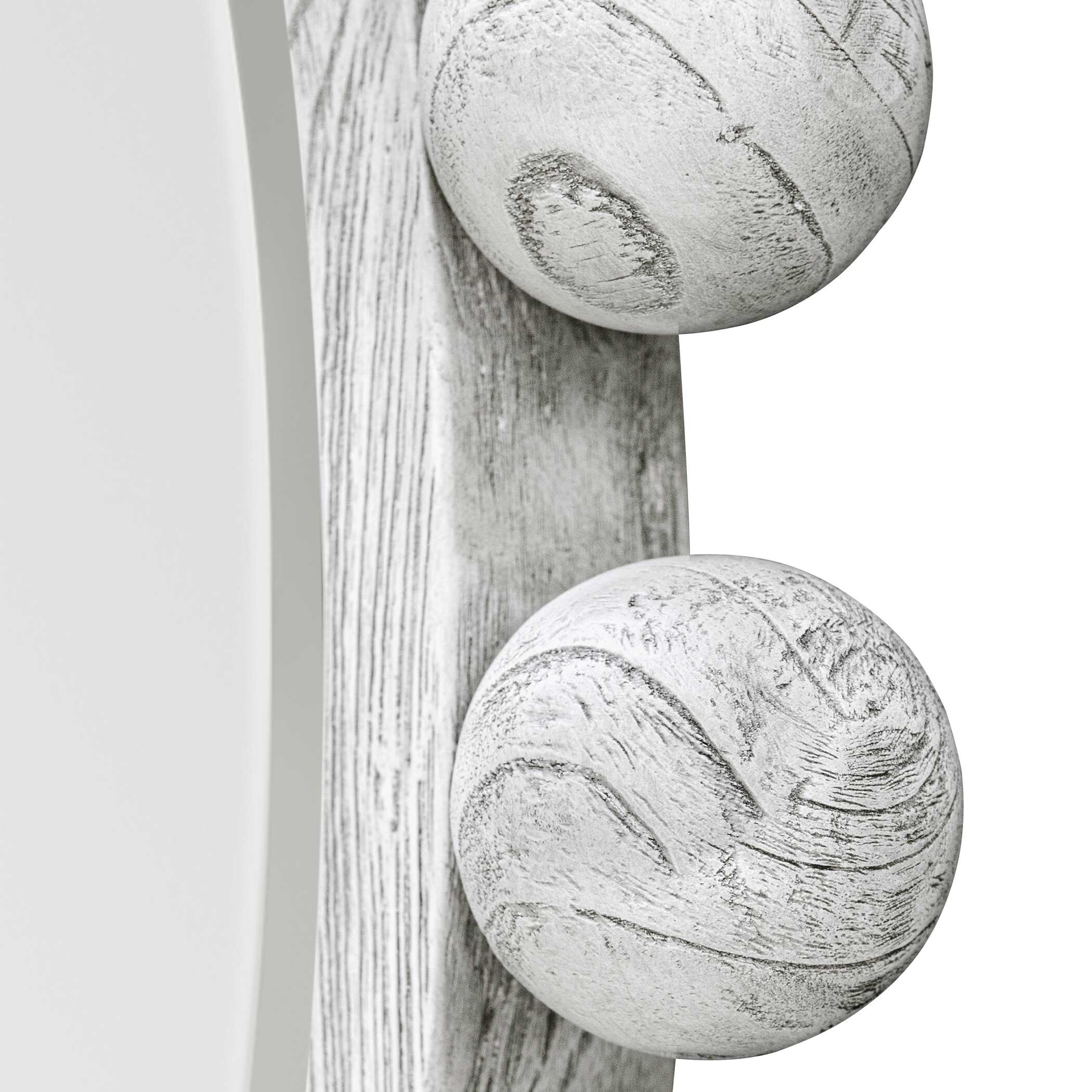 Uttermost Cyra Wood Round Mirror, Aged Ivory