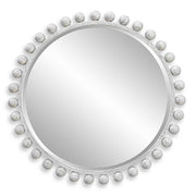 Uttermost Cyra Wood Round Mirror, Aged Ivory
