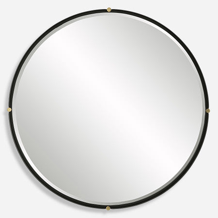 Bonded Round Black Mirror