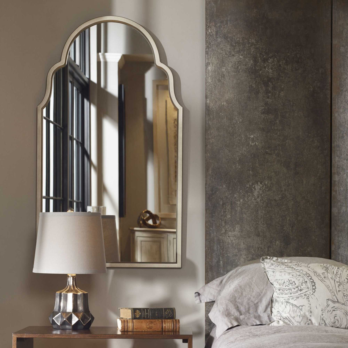 Everly Arched Silver Wall Mirror