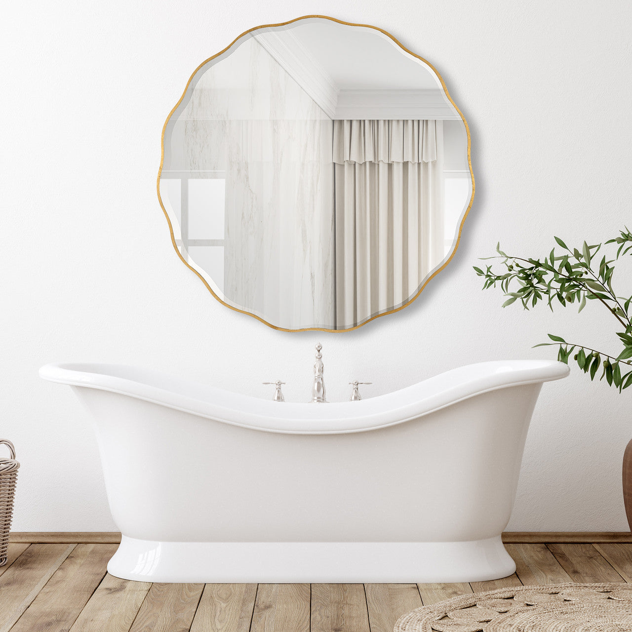 Uttermost Aneta Large Gold Round Mirror