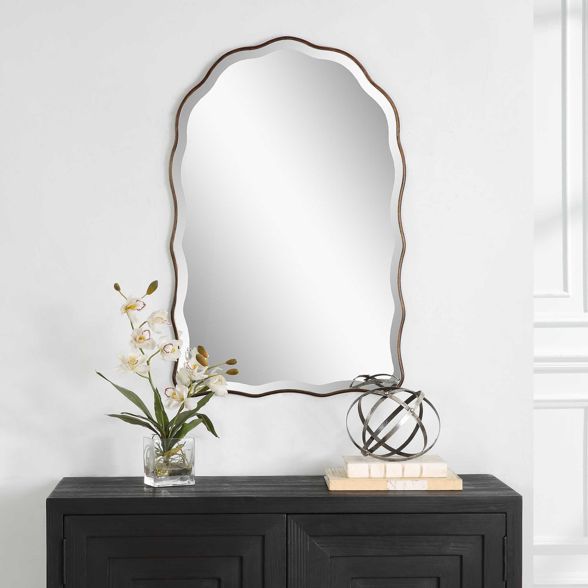 Belvoir Scalloped Bronze Wall Mirror