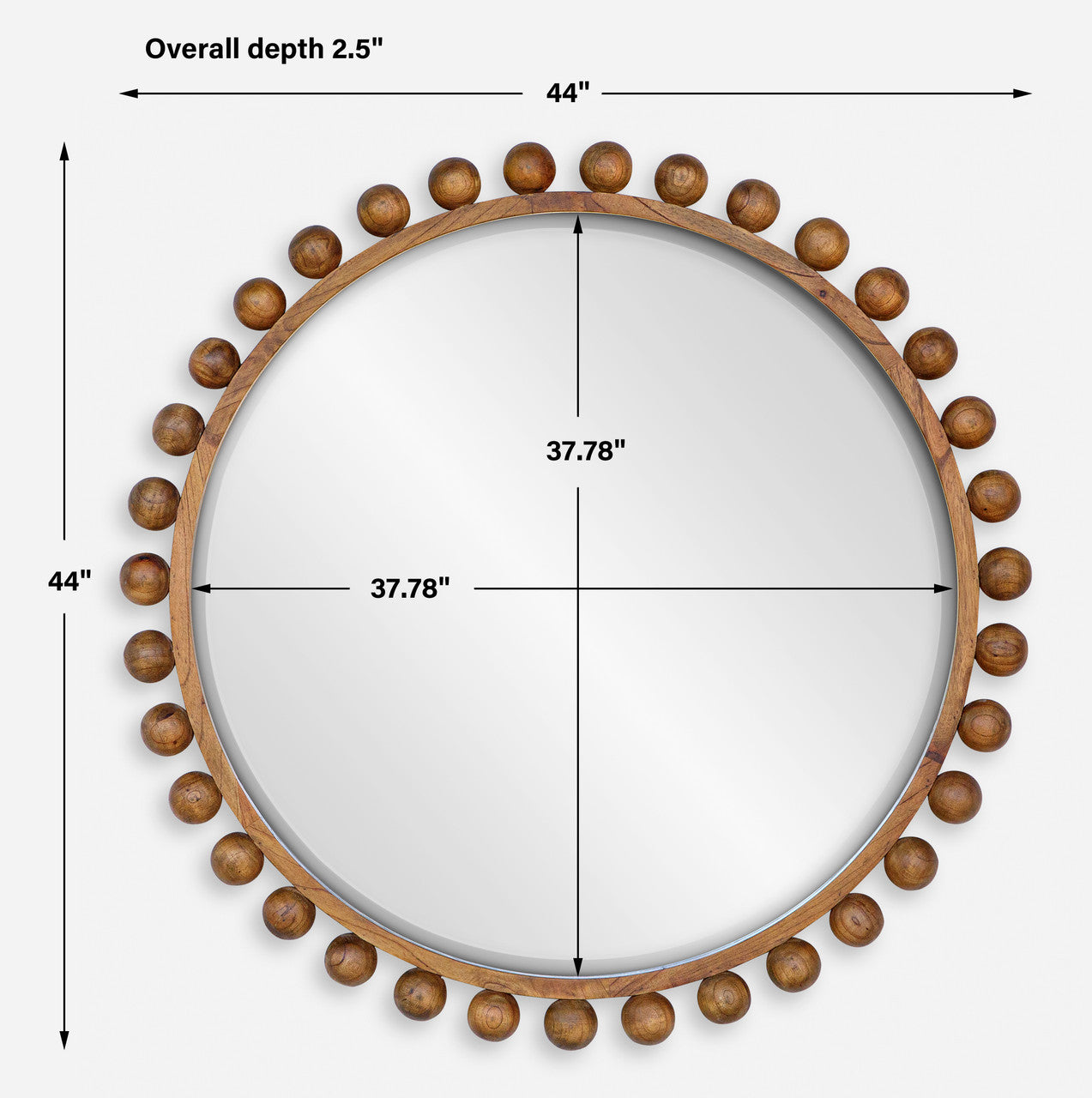 Uttermost Cyra Wood Beaded Round Mirror