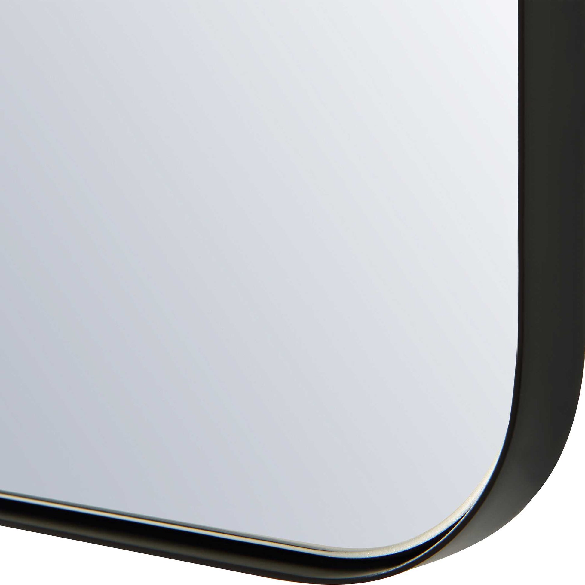 Fiorella Arched Satin Black Wall Mirror