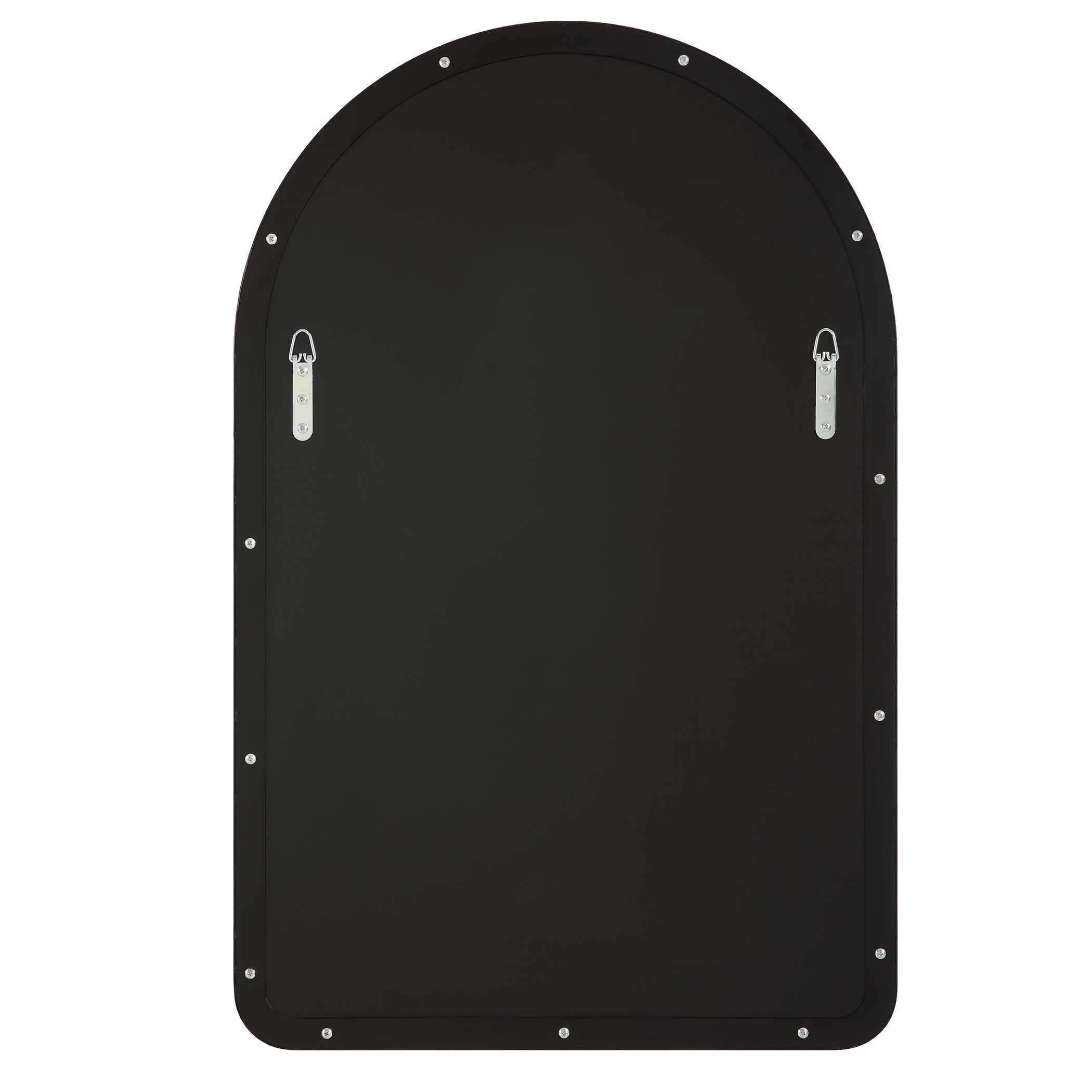 Fiorella Arched Satin Black Wall Mirror