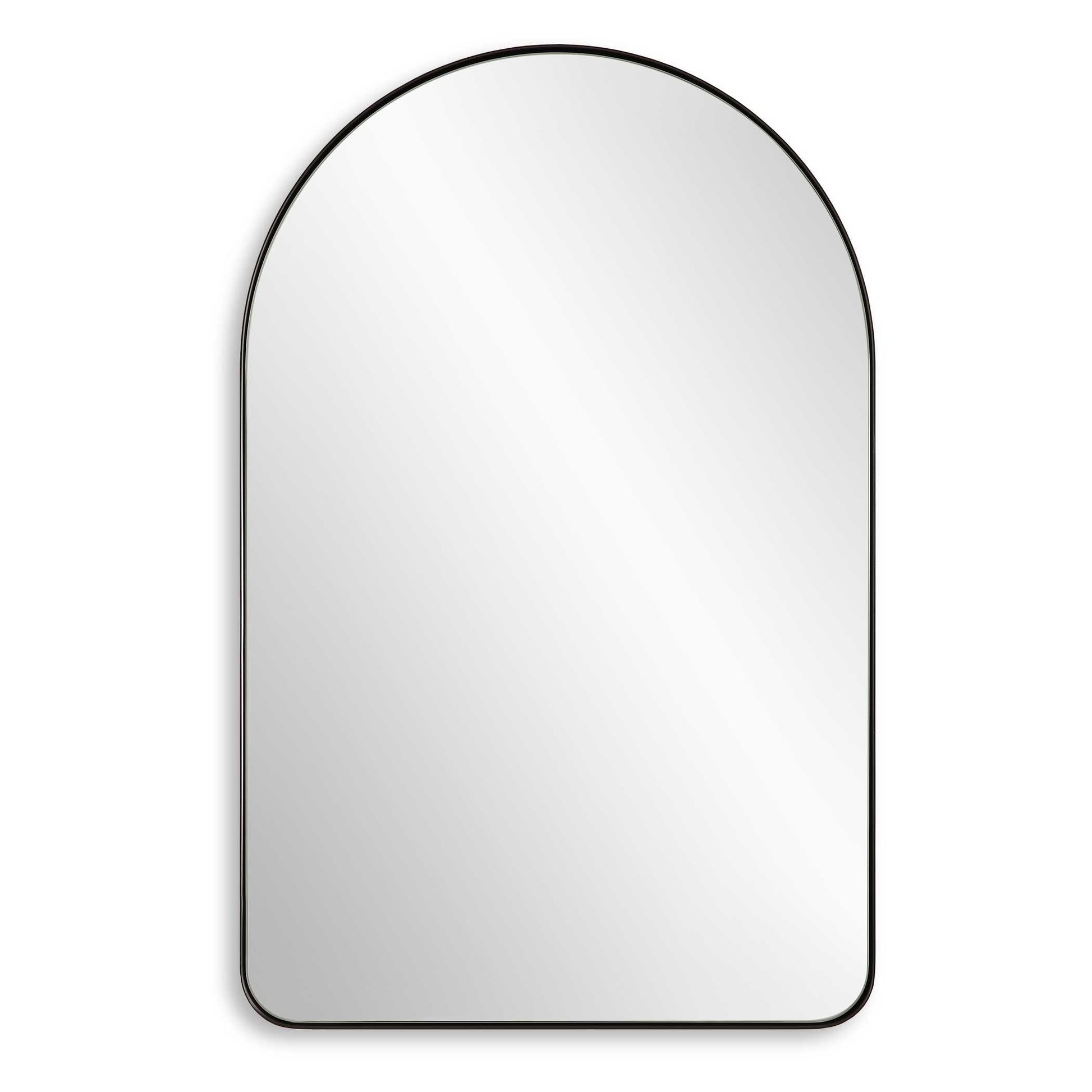 Fiorella Arched Satin Black Wall Mirror