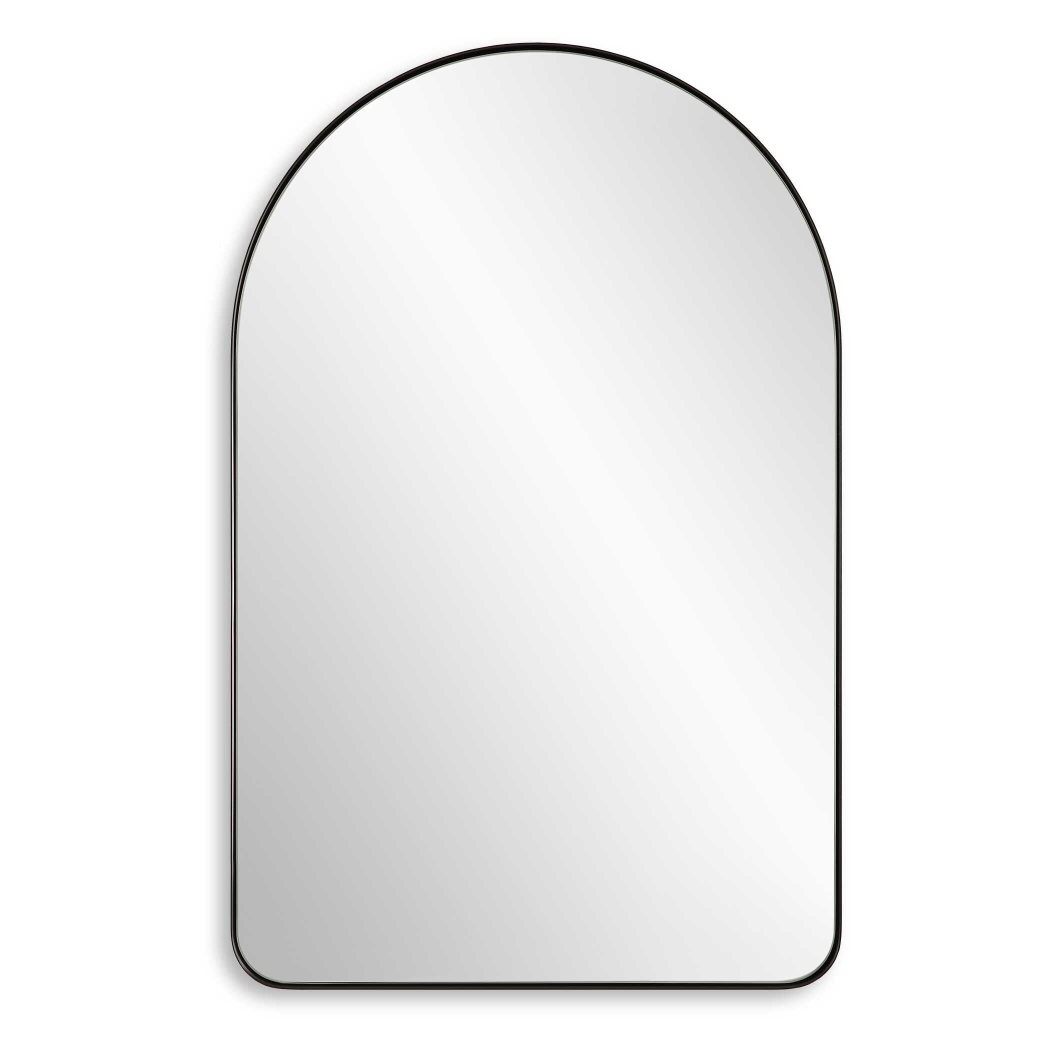 Fiorella Arched Satin Black Wall Mirror