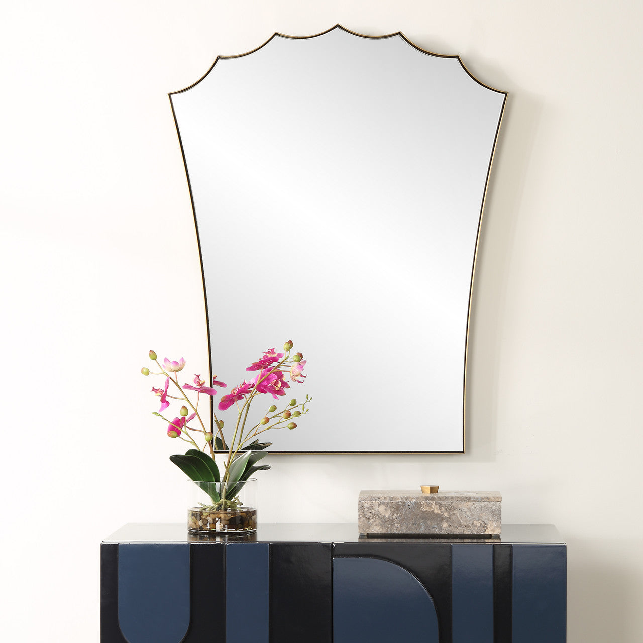 Uttermost Monarch Scalloped Arched Vanity Mirror