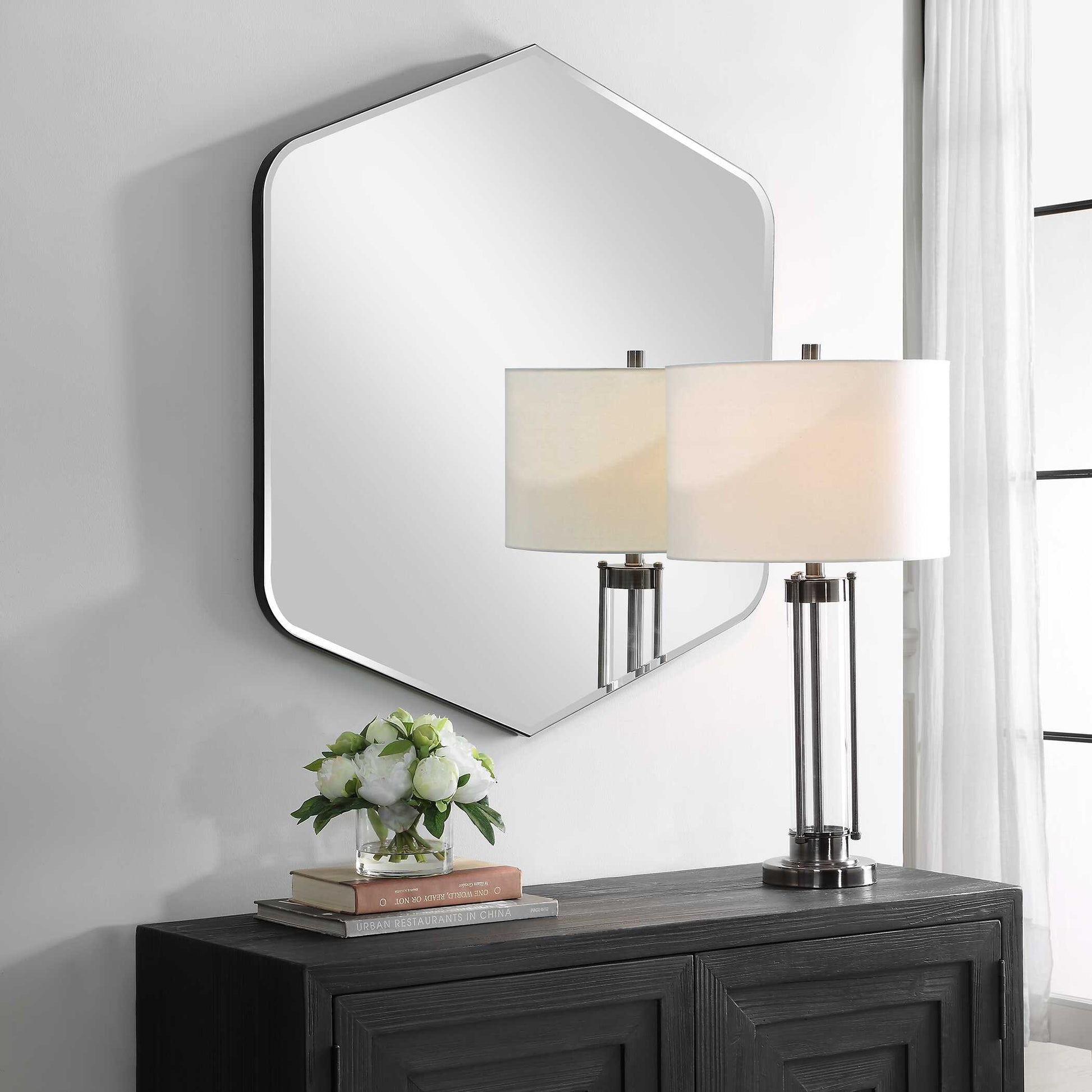 Greysen Round Black Wall Mirror