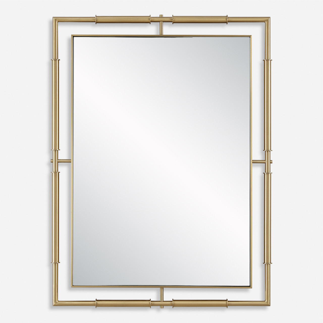 Uttermost It's All Connected Rectangle Brass Mirror